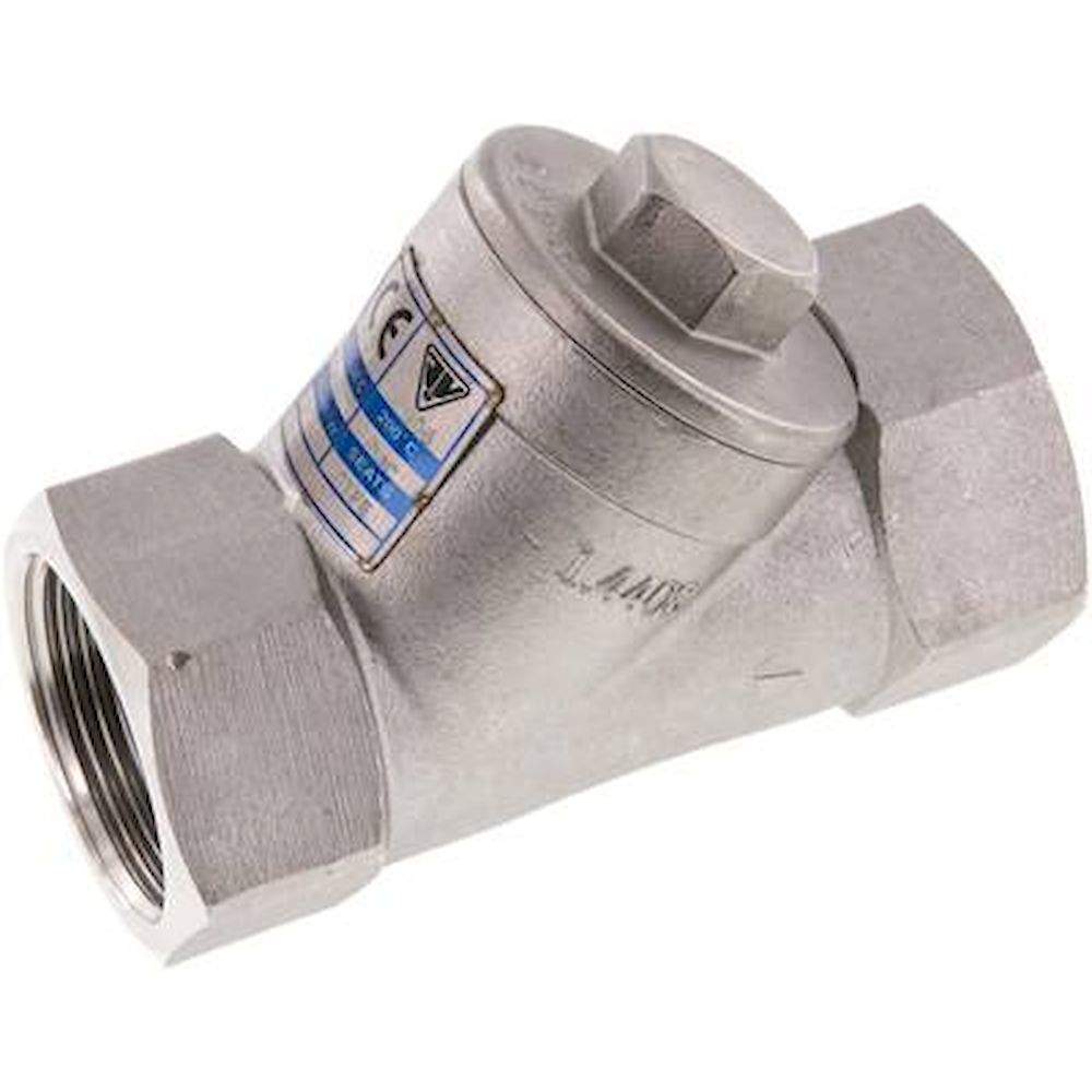 RUCK-114-SS-ES. Y-socket check valve, G 1-1/4", PN 40, stainless steel