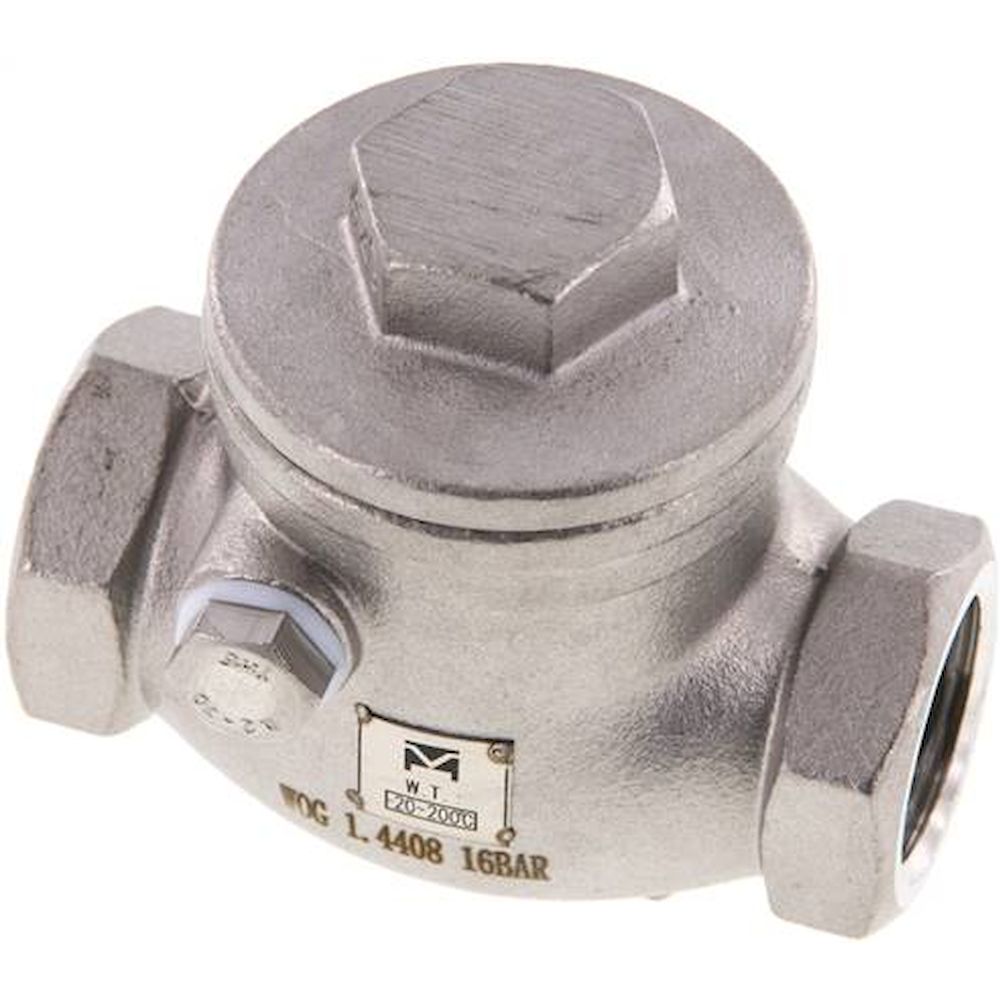 RUCK-12-S-ES-E. Stainless steel swing check valve G 1/2",PN 16