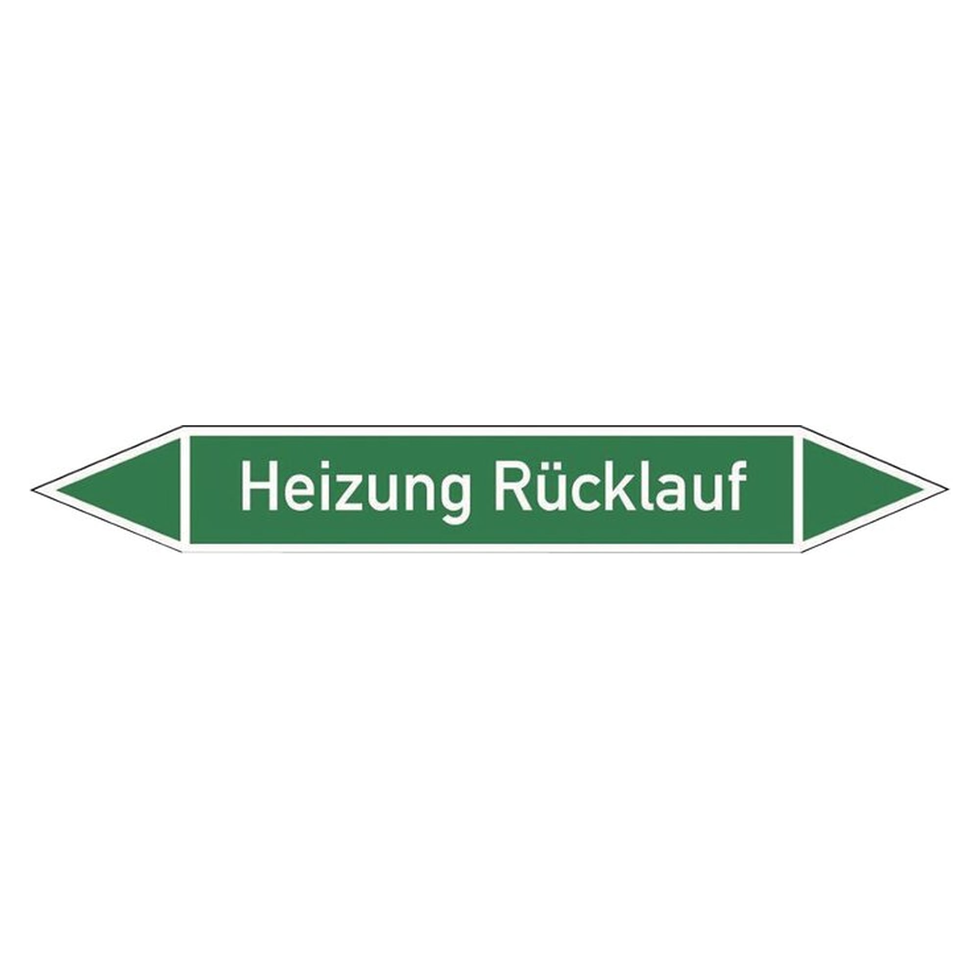 Pipe marking label, double arrow, self-adhesive, 26 x 187 mm, heating return