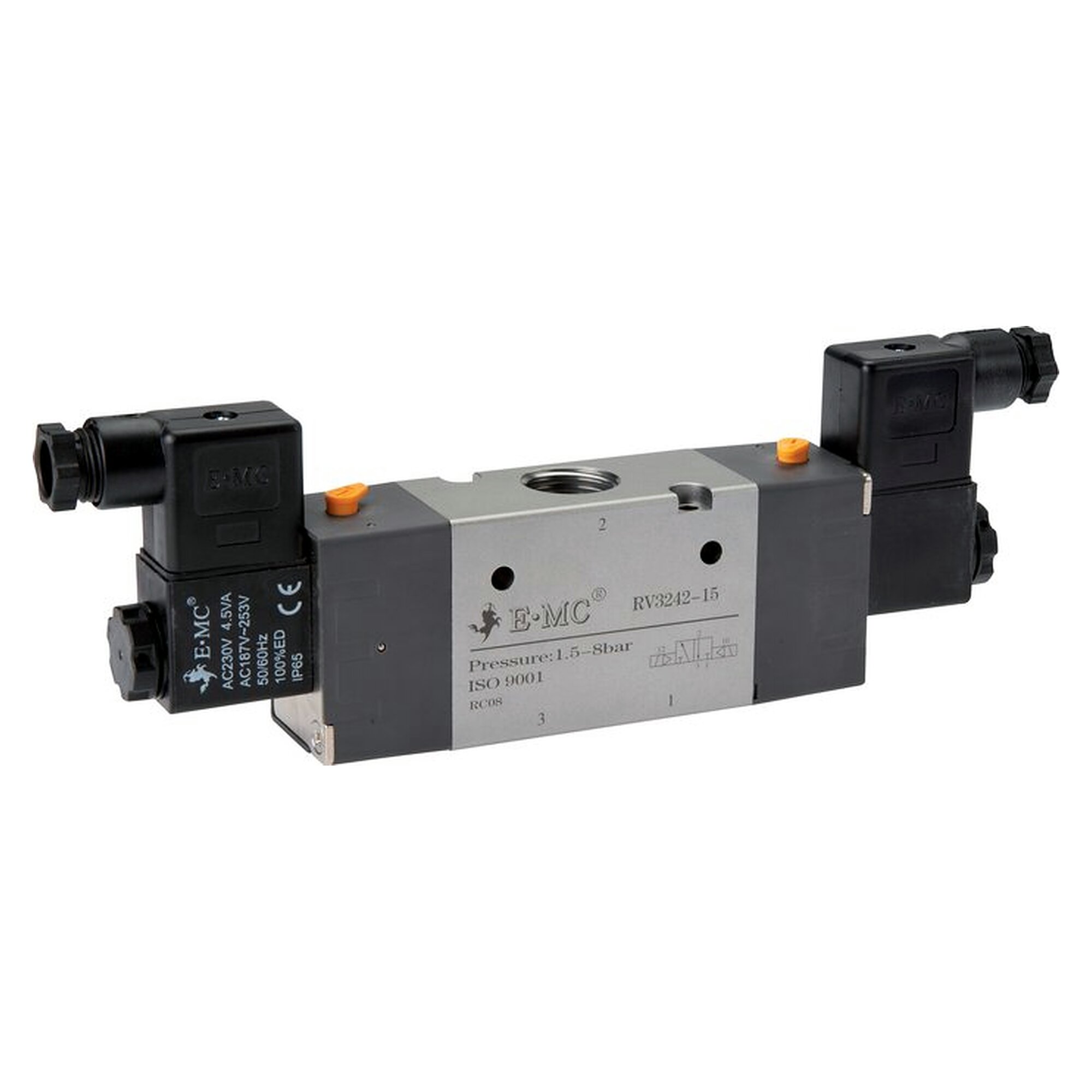 3/2-Wege Magnetventil, Impulsventil, G 1/2", 12 V DC, 2250 l/min, Nennweite 8 mm, 1,5 bis 8 bar, 3 W