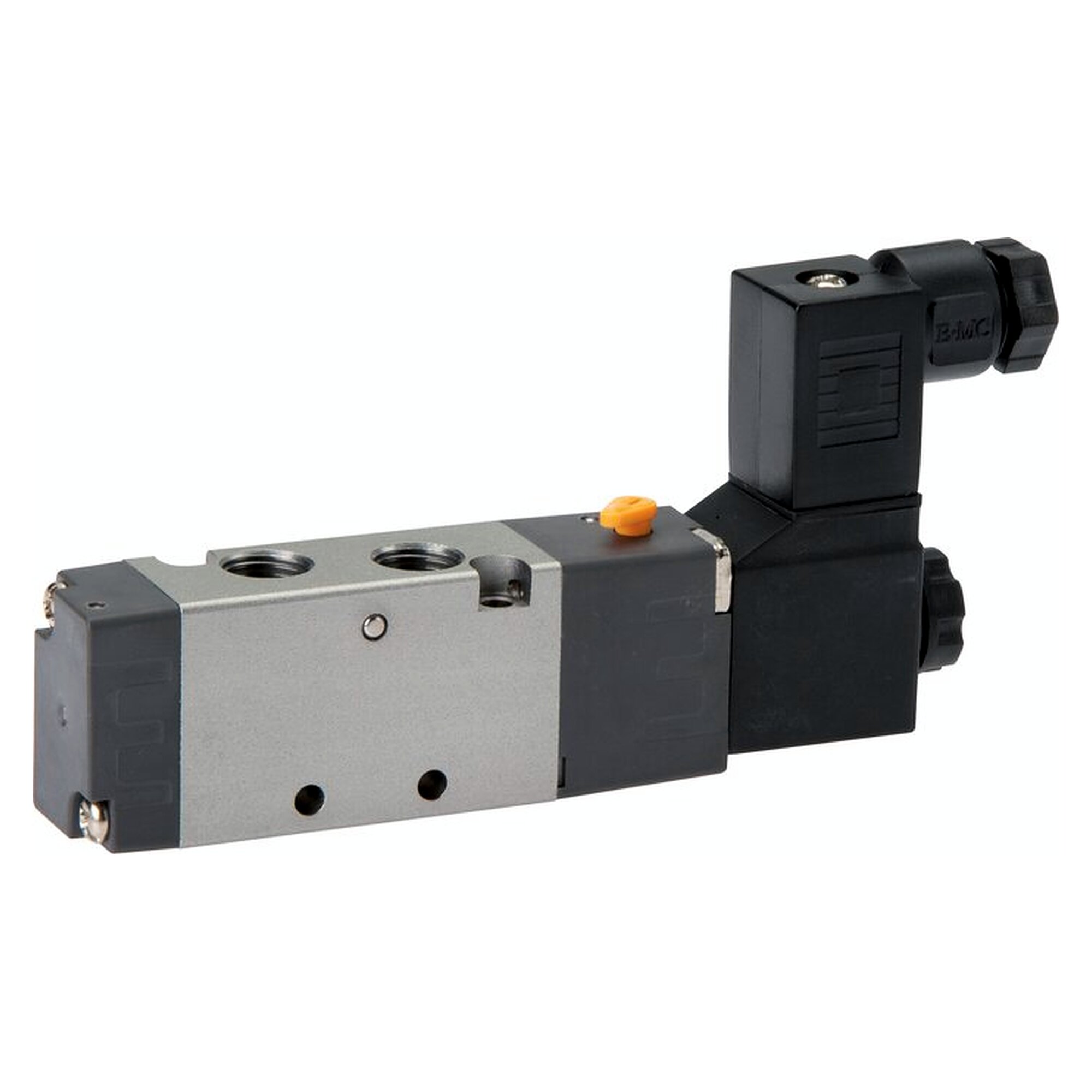 5/2-way solenoid valve, spring return, G 1/8", 230 V AC, 500 l/min, nominal size 3.9 mm, 3 VA