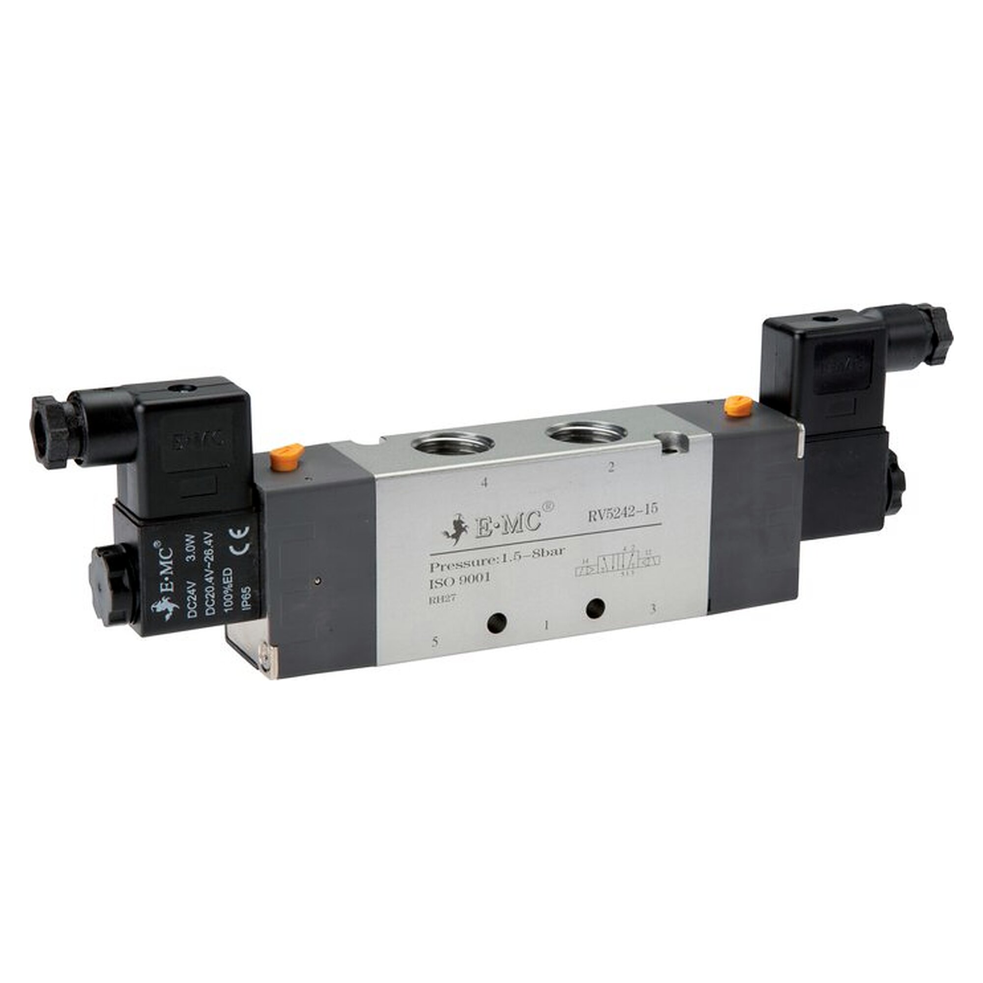 5/2-Wege Magnetventil, Impulsventil, G 1/2", 24 V DC, 2250 l/min, Nennweite 8 mm, 1,5 bis 8 bar, 3 W
