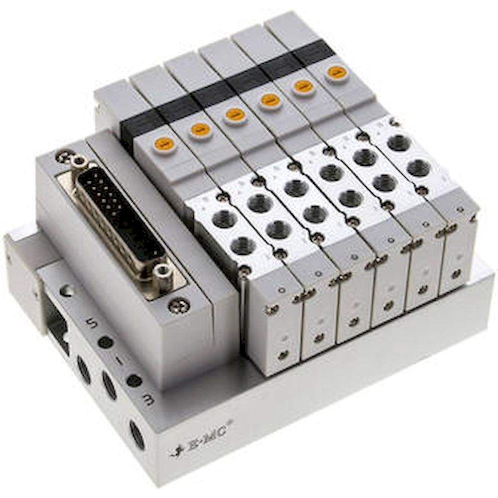 E.MC S1V-M7-6. Ventilterminal 6x5/2-Wege, Multipol, M 7 an Ventilen (oben)