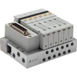 E.MC S1V-M5-14M-IO. Valve terminal 14x5/2-directional, IO-Link, M 5 on base plate (lateral)