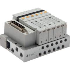 E.MC S1V-M7-16M-IO. Ventilterminal 16x5/2-Wege, IO-Link, M 7 an Grundplatte (seitlich)