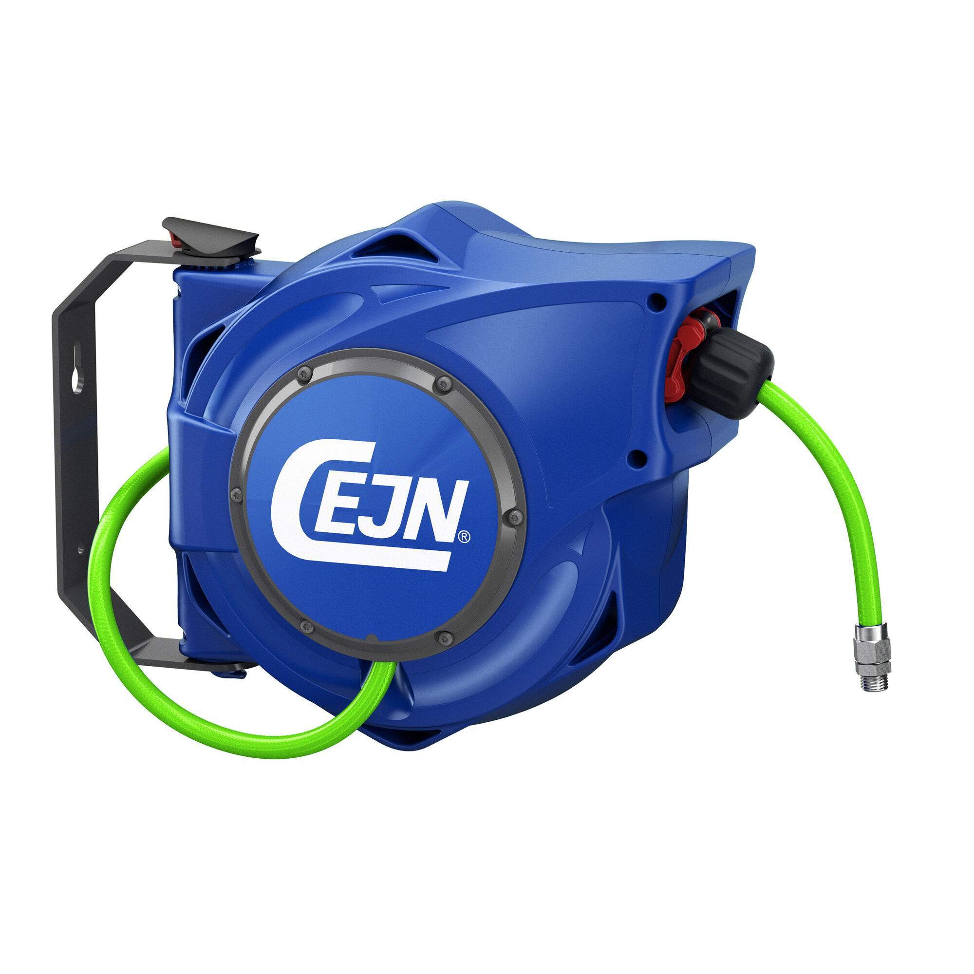 Hose reel, SafetyReel small, hi-vis, R 1/4" male, 10 m, 8 x 12 mm, 16 bar, PUR - Cejn 199112028