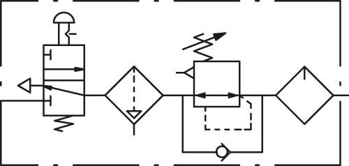 Shut-off valve+FR+lub »SYNTESI«, s.2, G 3/4, 5µm, 0…12 bar, RMSA - Riegler 145010