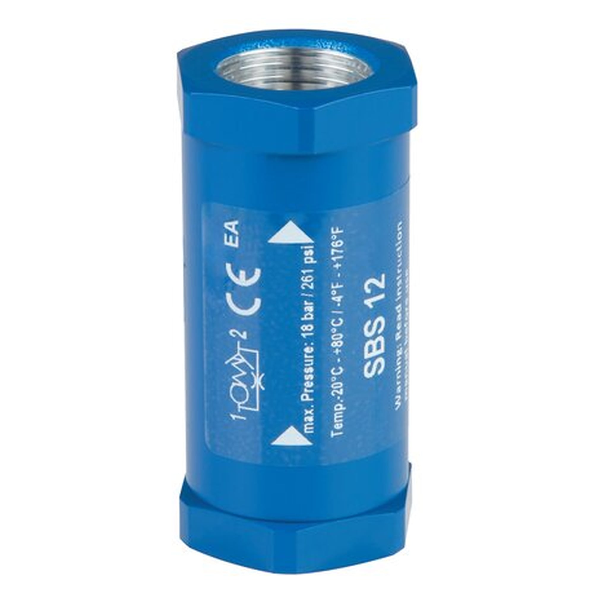 Schlauchbruchsicherung, G 3/4", Aluminium, Temperaturbereich -20 bis +120 °C