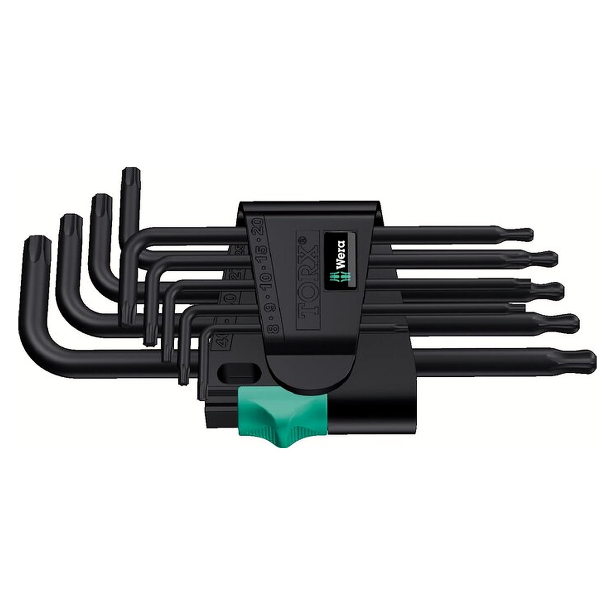 TORX-Winkelschlüssel-Set, lang, ab TX15 mit Kugelkopf, 9-teiliger
