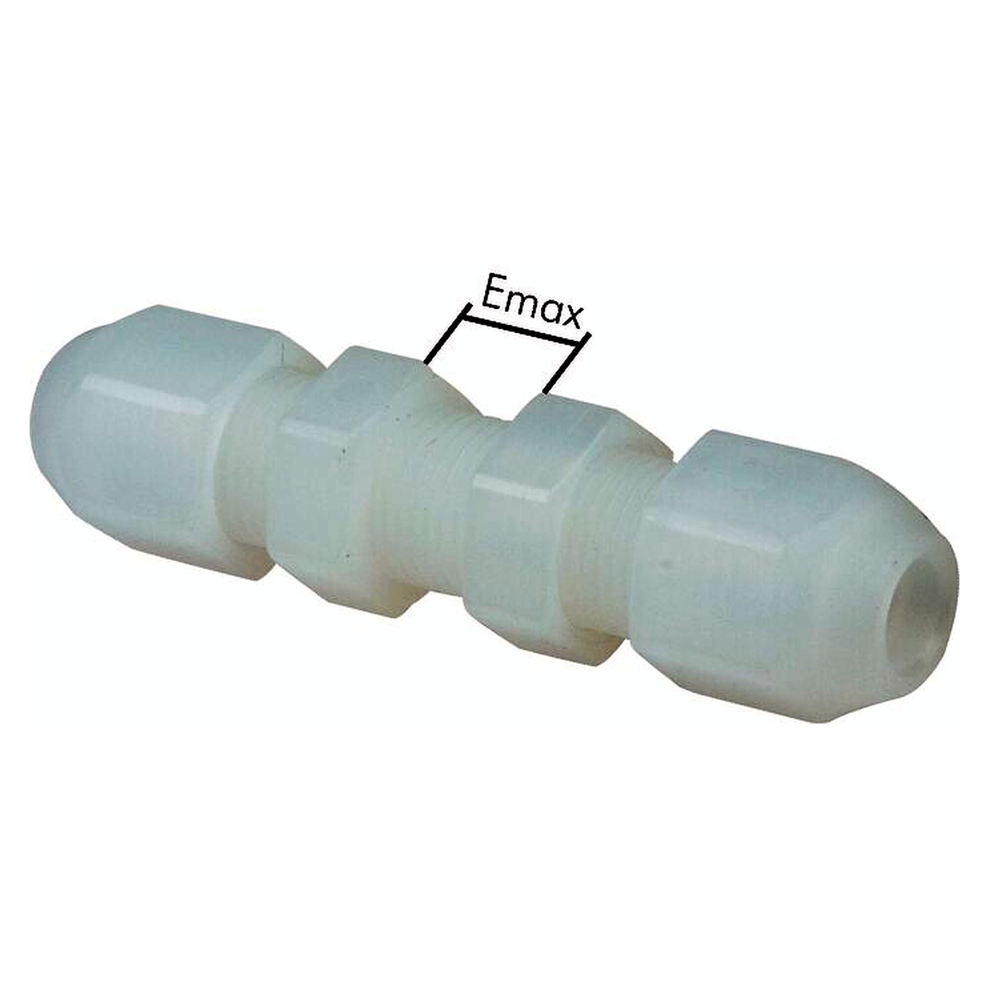 Schottverschraubung, Schottform, Gewinde M 20x1,5, Schlauch 14x12 mm, Polypropylen, 0 bis +80 °C