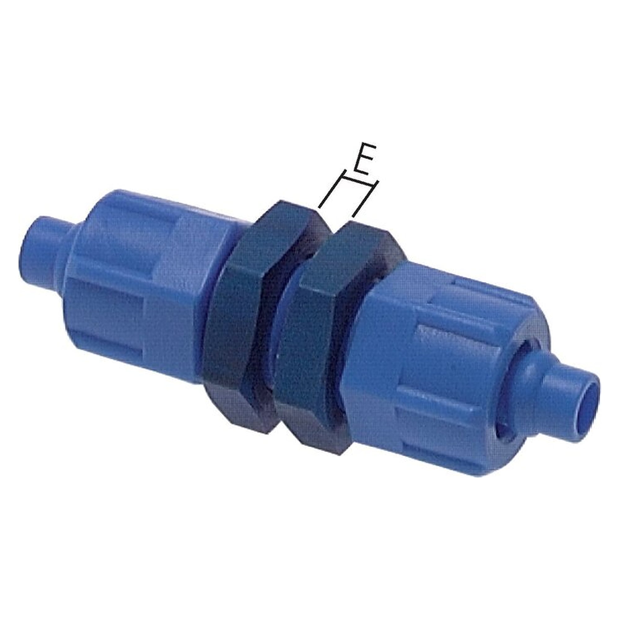 Bulkhead tube fitting, bulkhead design, thread M 10x1, second tube 6x4 mm, tube 6x4 mm, plastic POM