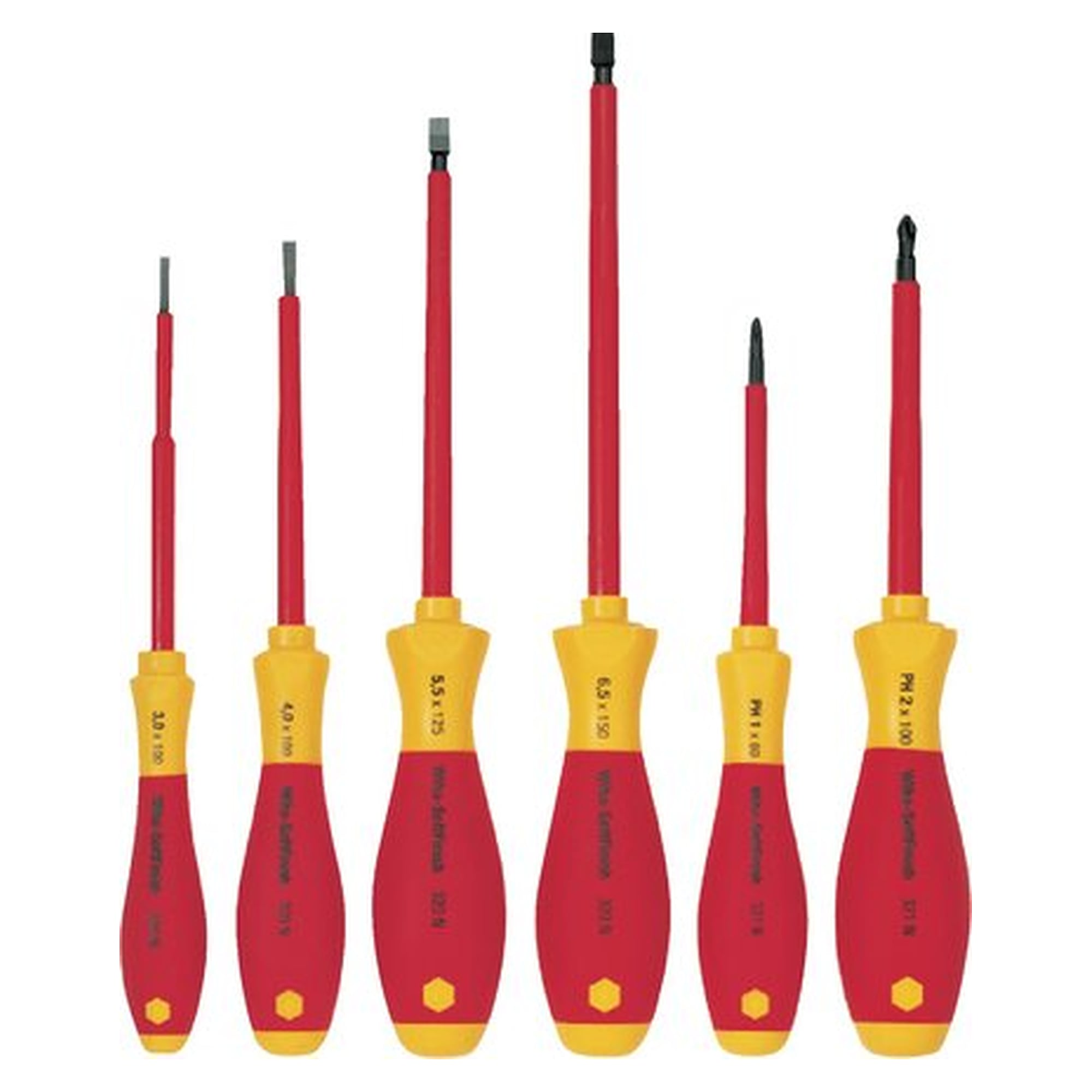 screwdriver set, 6-part, VDE-Satz (slotted and PH), screwdriving tool