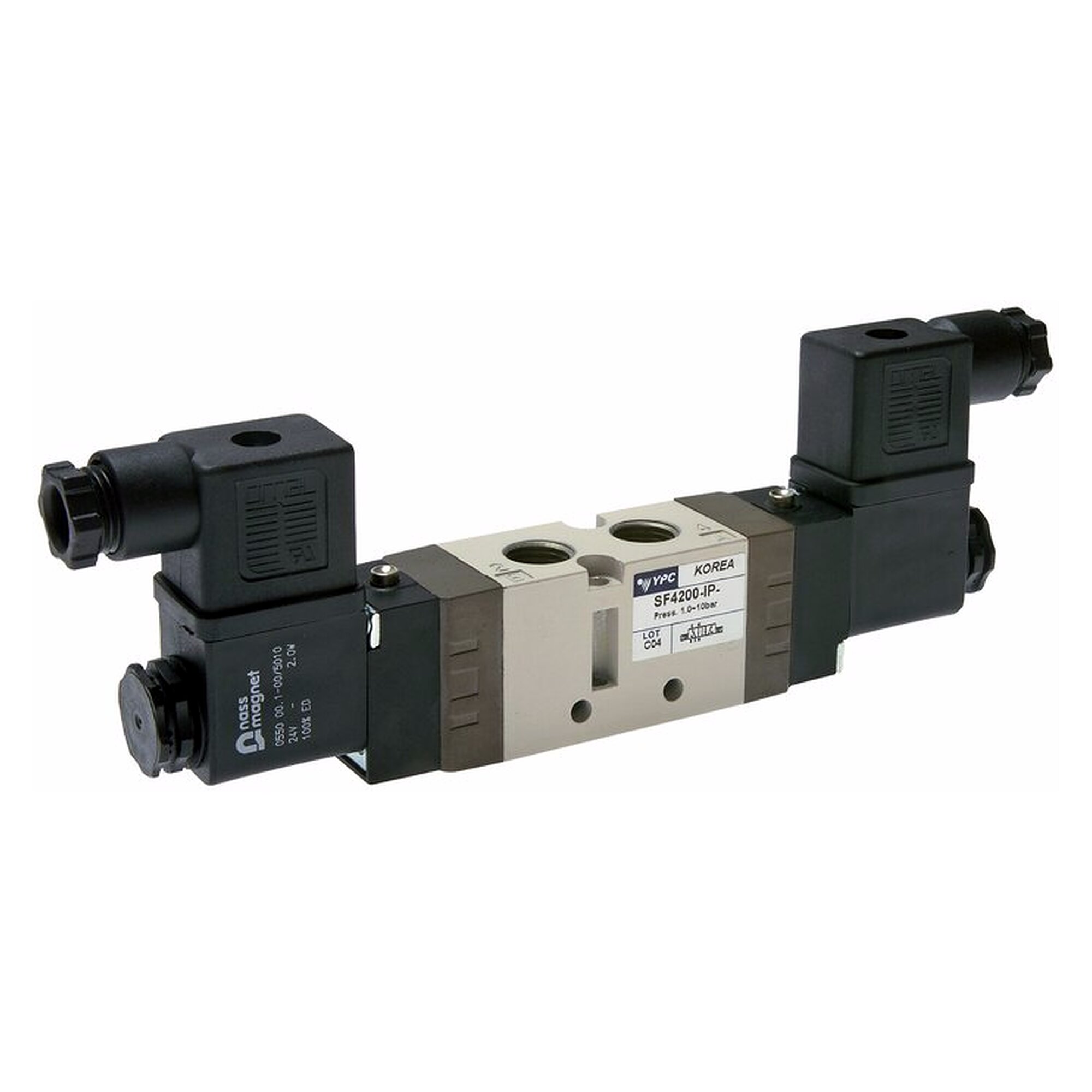 5/2-Wege Magnetventil, Impulsventil, G 1/4", 24 V DC, 980 l/min, 1,5 bis 10 bar, Abluft G 1/8"