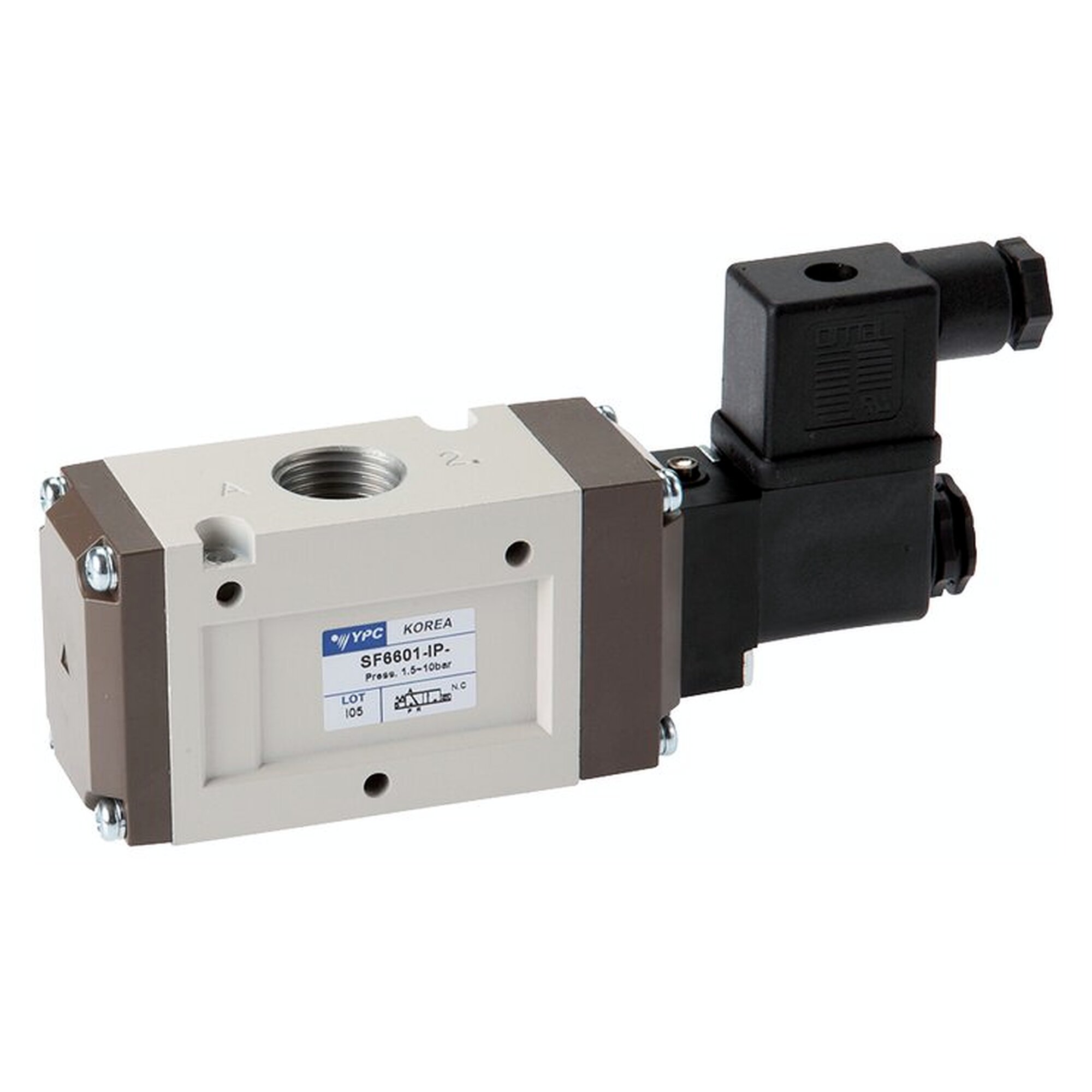 3/2-Wege Magnetventil, Federrückstellung (NO), G 1/2", 24 V AC, 3500 l/min, 1,5 bis 10 bar, 4,1 VA