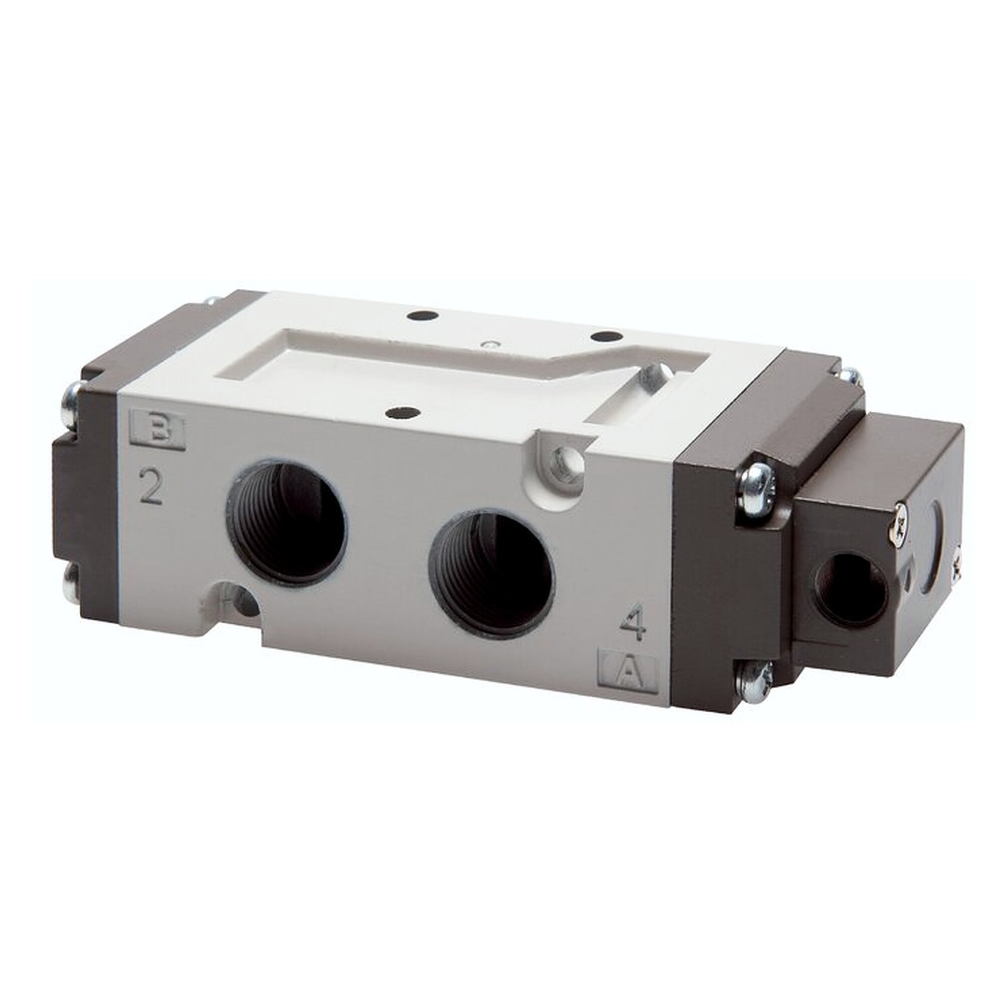 5/2-Wege Pneumatikventil, Federrückstellung, G 3/8", 2000 l/min, 1,5 bis 10 bar, Abluft G 3/8"