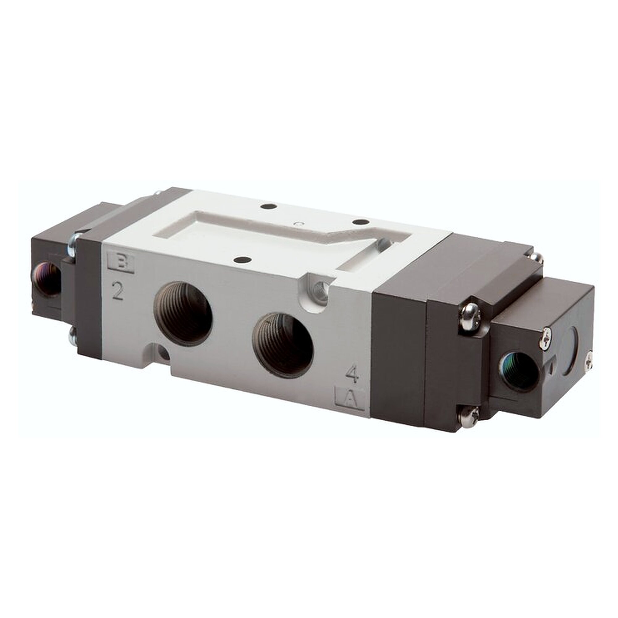 5/3-Wege Pneumatikventil, Mittelstellung geschlossen, G 3/8", 1600 l/min, 2 bis 10 bar