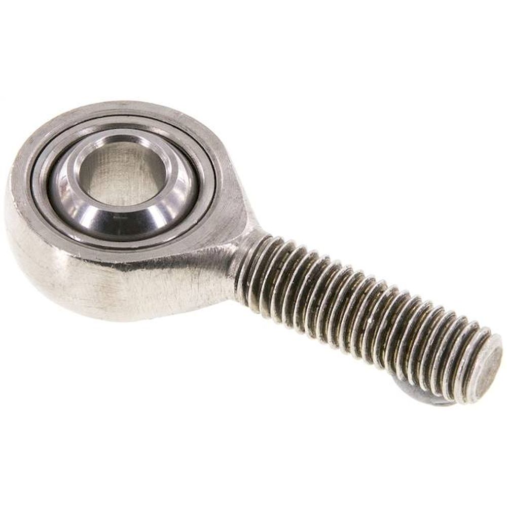Swivel head, male thread M 10, Stainless steel