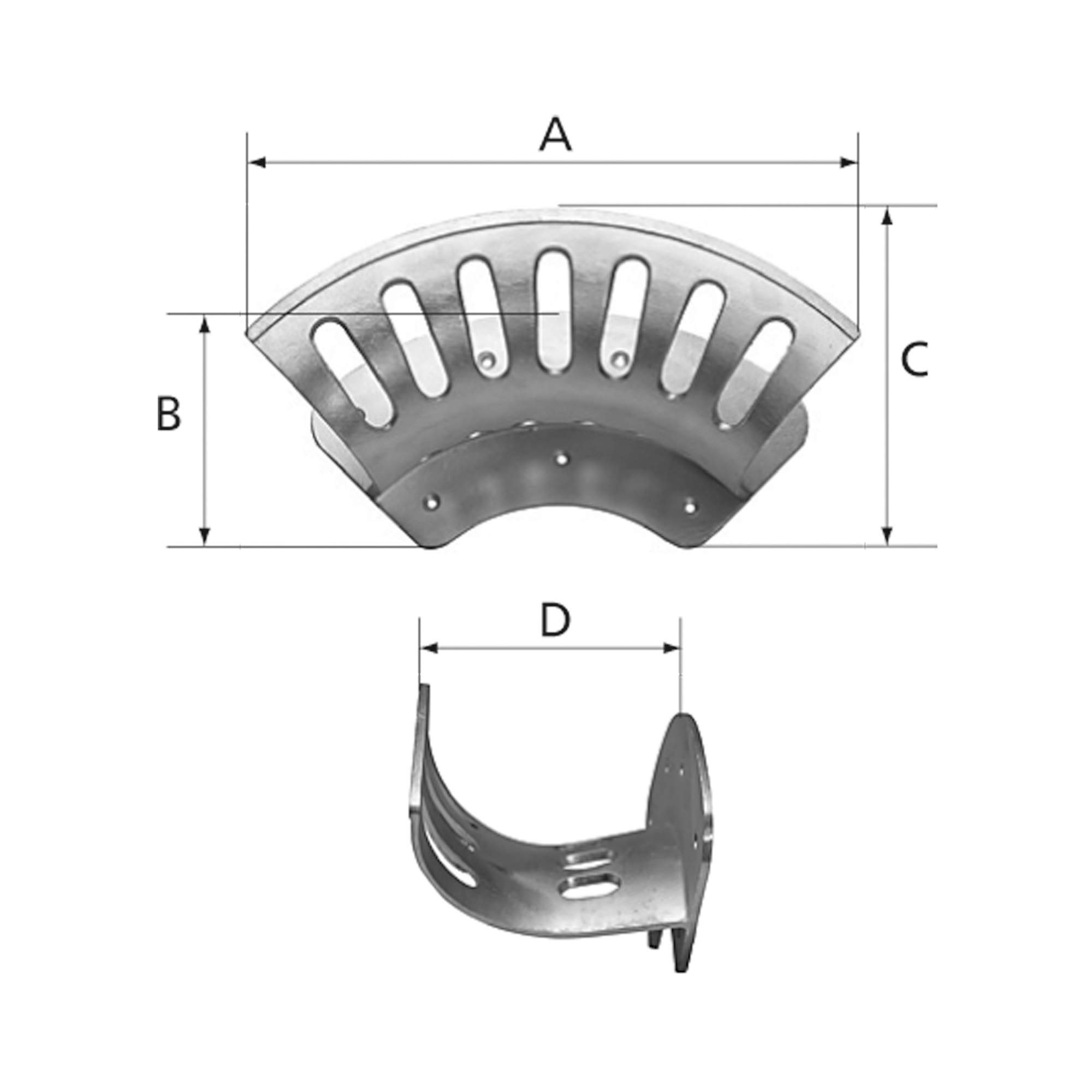 Hose holder, Unpainted aluminium, Large - Riegler 113985