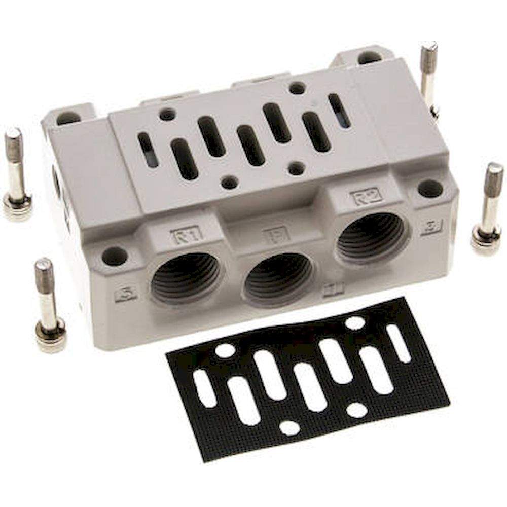 YPC SIB43-S. Anschlussplatte ISO 5599-1 Größe 1, G 1/2"