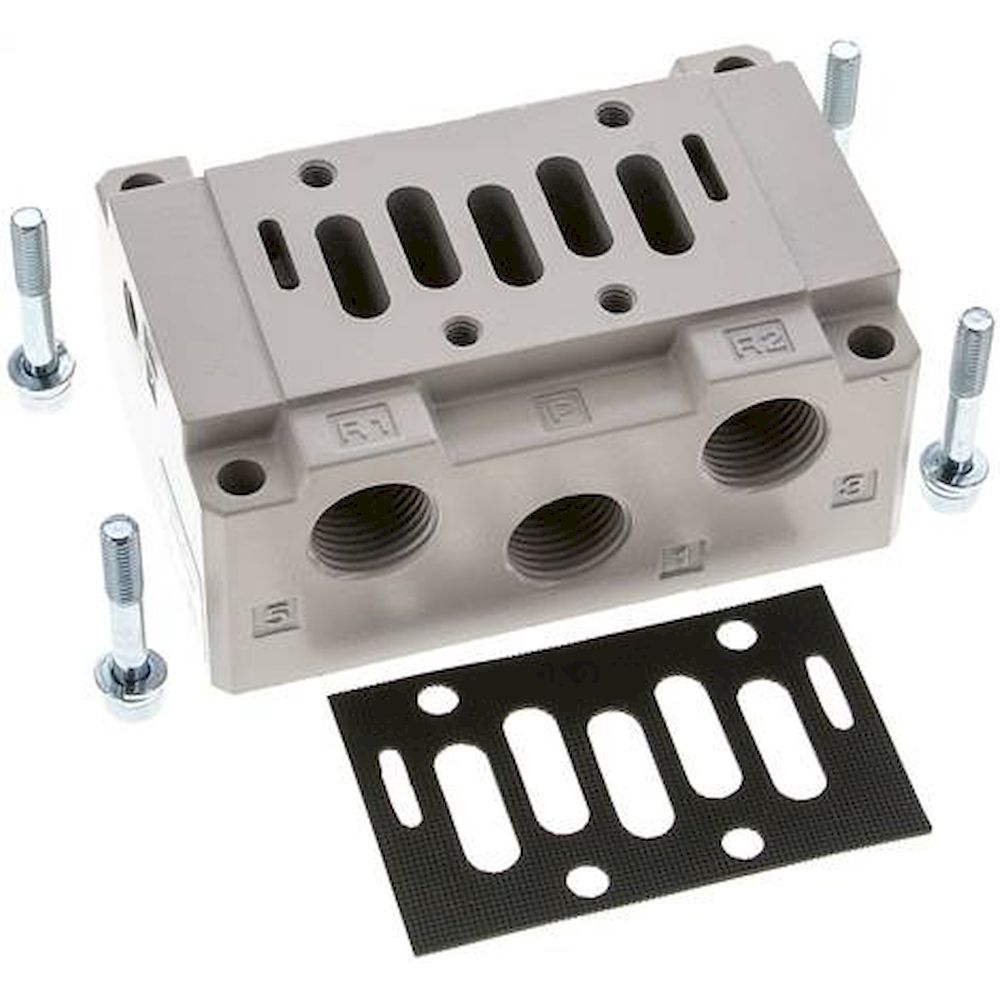 YPC SIB53-S. Anschlussplatte ISO 5599-1 Größe 2, G 1/2"