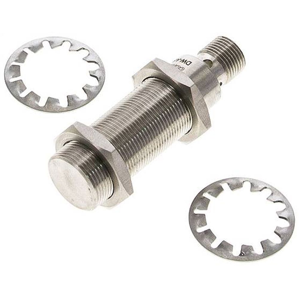 Ind. proximity switch, M 18, SN10 - M 12 plug (A-coded, 4-pole)