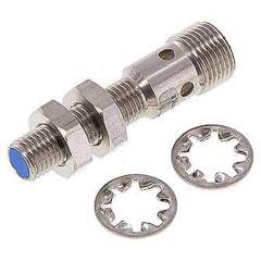 Ind. Näherungschalter, M 8, SN1,5 - M 12-Stecker (A-codiert, 4-polig)