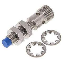 Ind. proximity switch, M 8, SN2,5 - M 12 plug (A-coded, 4-pole)