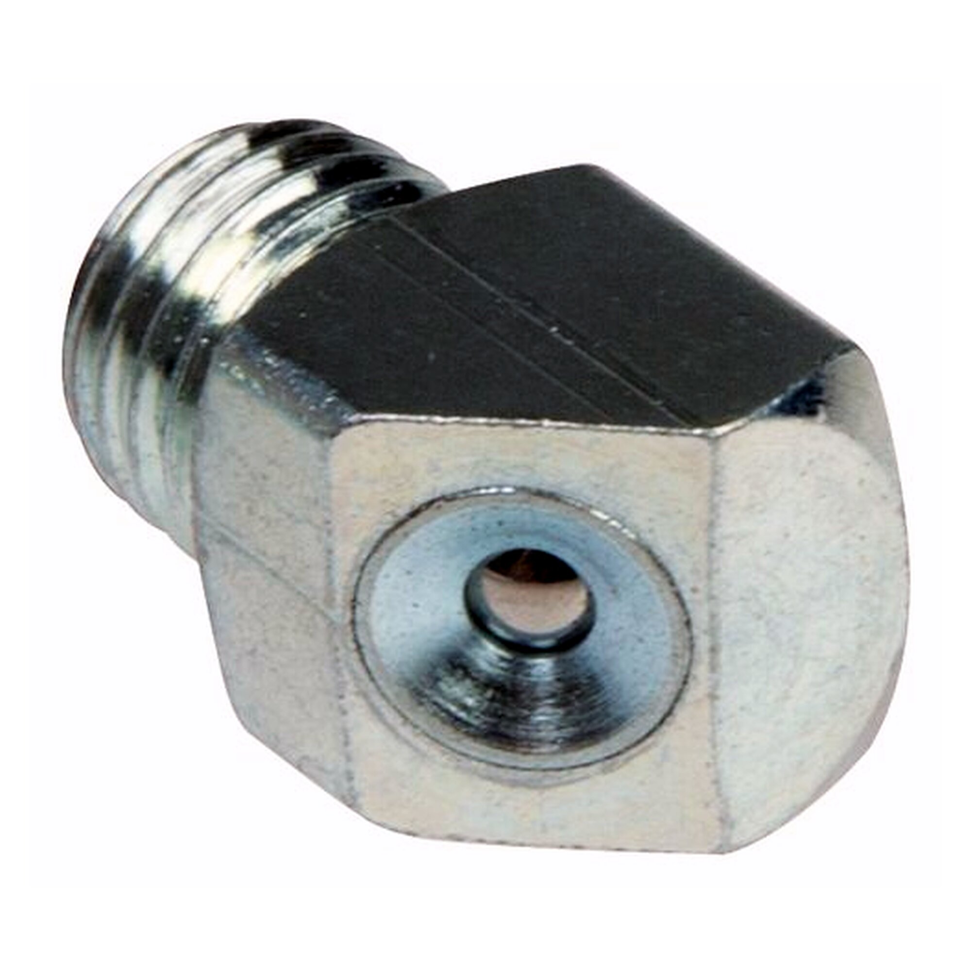 45° funnel grease nipple, M 8x1 (tapered), zinc plated steel
