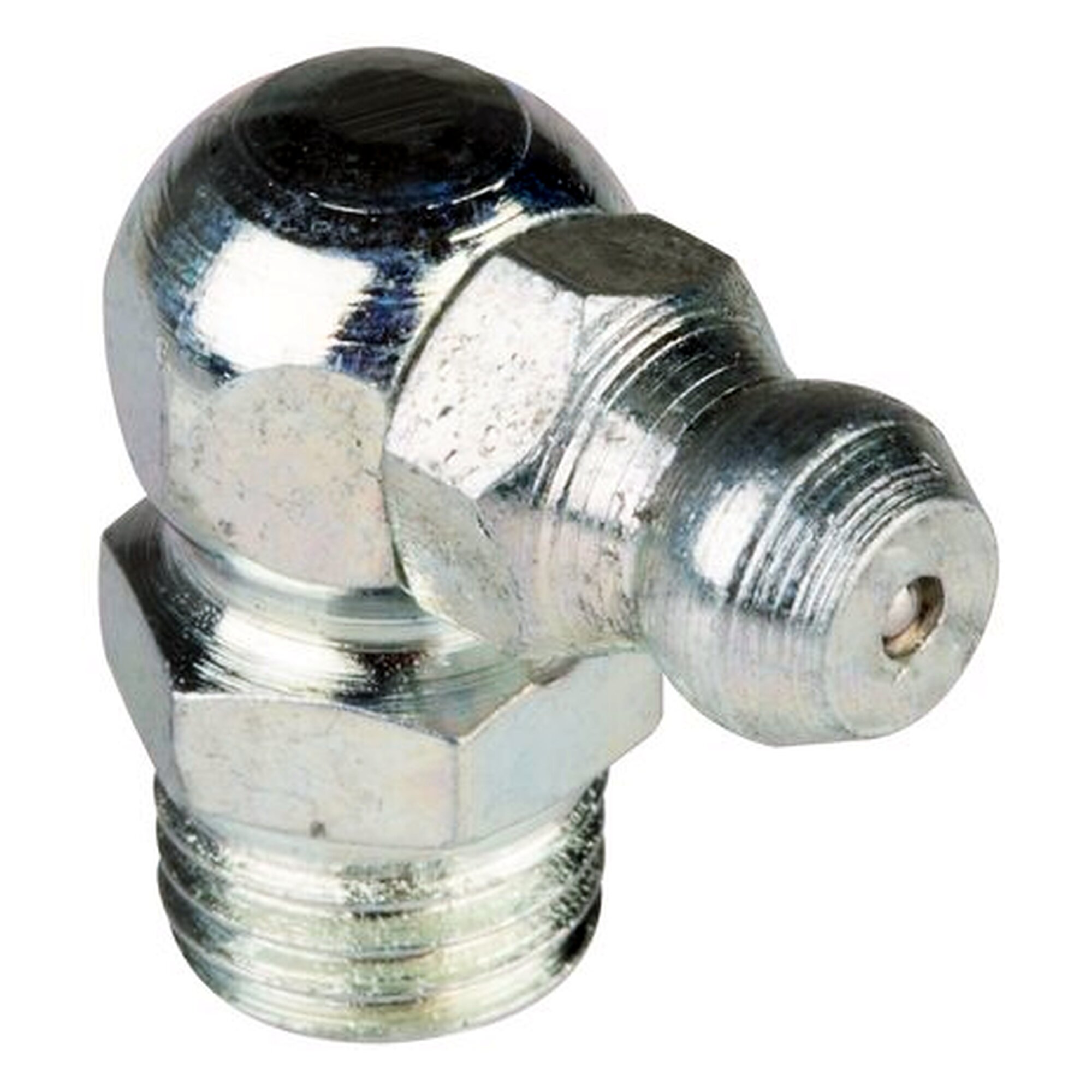 90° Kegelschmiernippel, R 1/4", 1.4305 (6-kant), Gewindelänge 6,5 mm