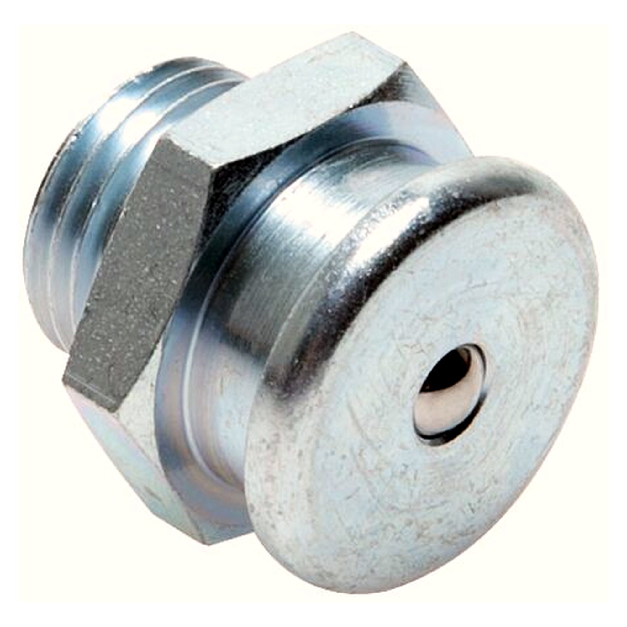 Flat grease nipple 22 mm, M 16x1,5, 1.4305, thread length 8 mm