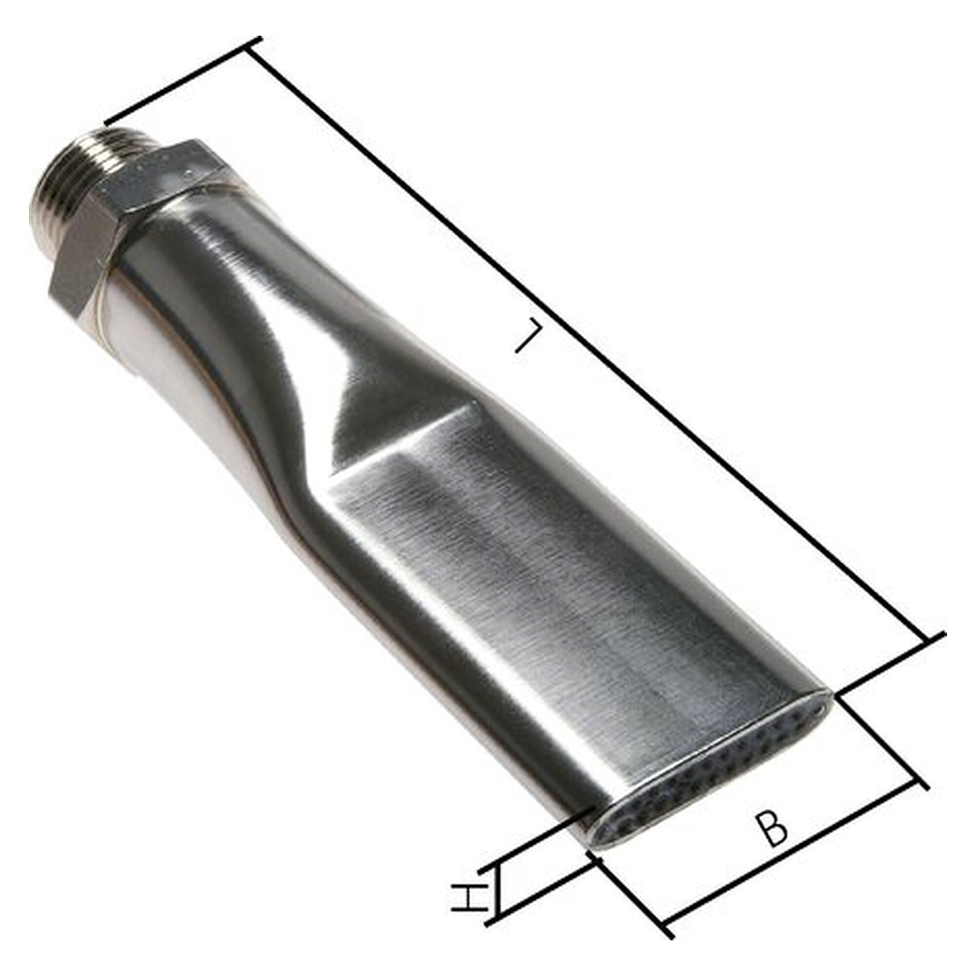 Flachdüse, 29,0, G 3/8", Messing vernickelt, Luftverbrauch bei 4 bar 1166 l/min