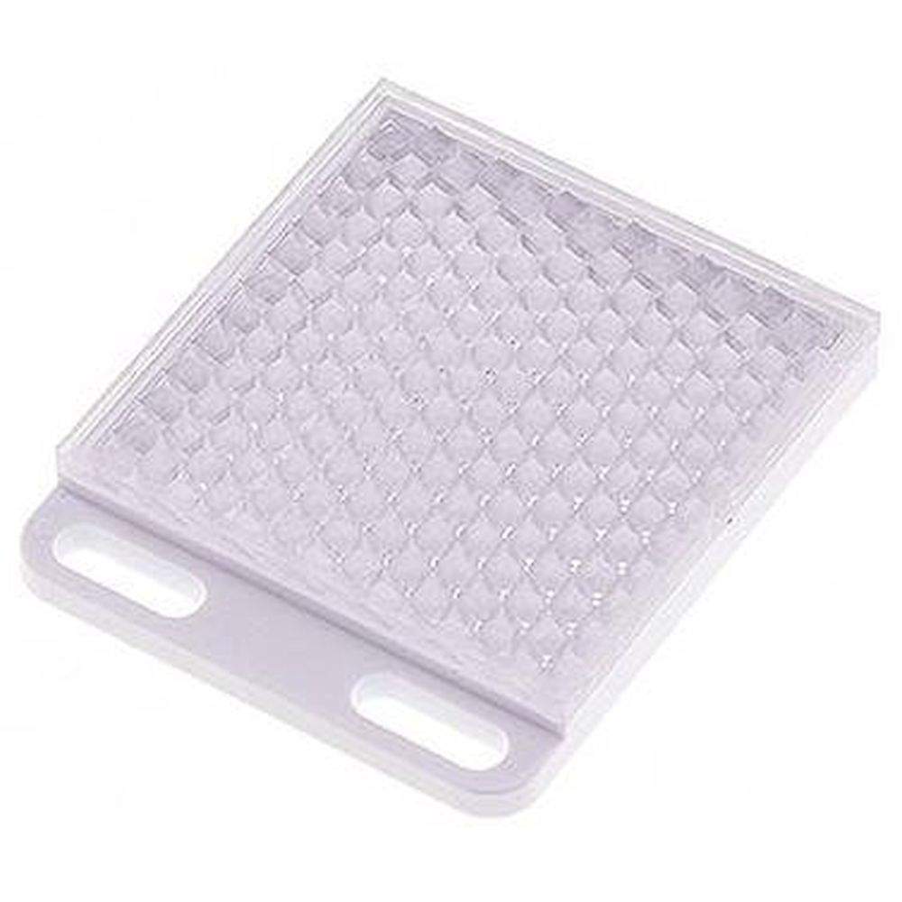 Reflector, rectangular, 60.3 x 51.4mm, 2 oval holes 4.8 x 9.5 (one side)