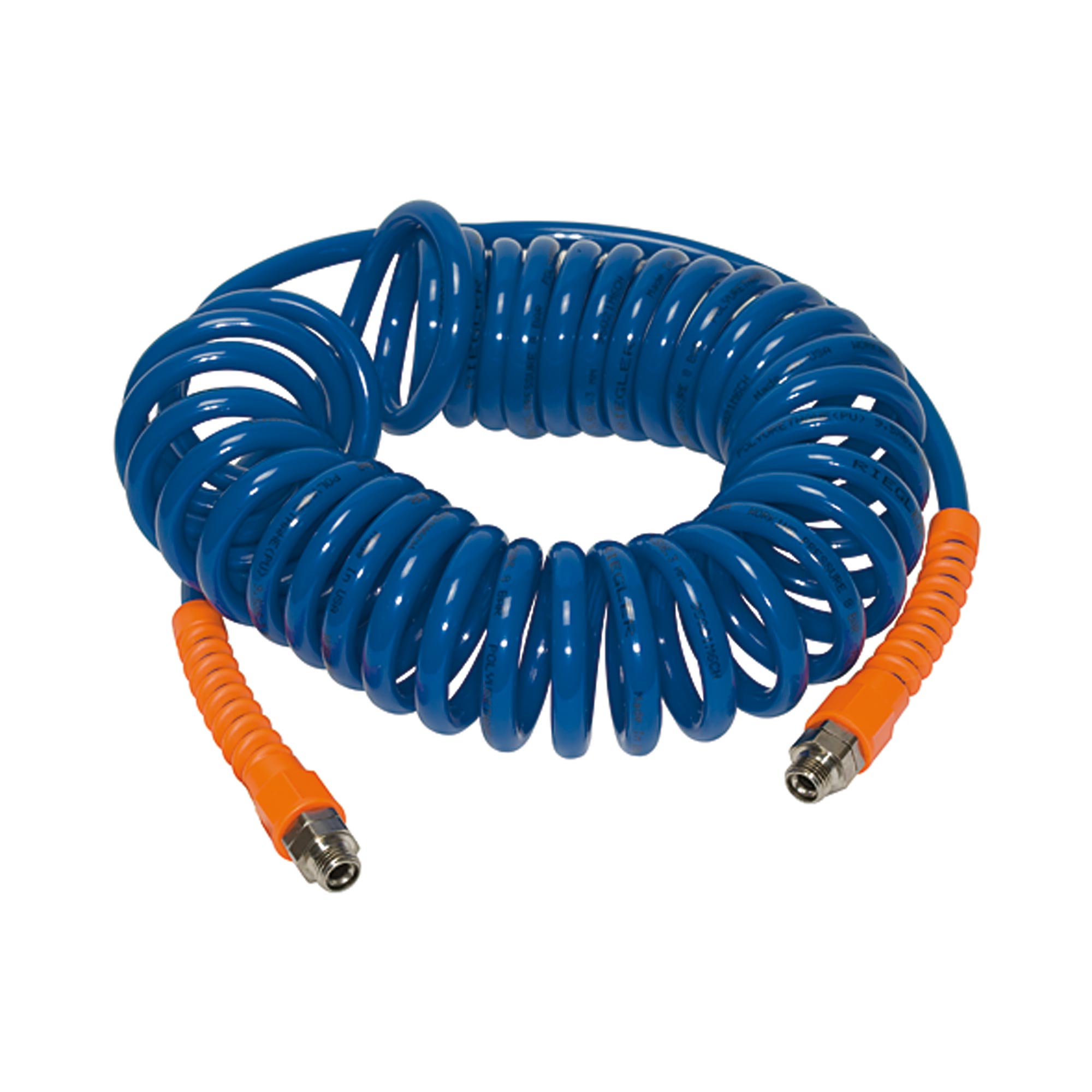 Spiralschl., Verschraubung, Knickschutz, PU, G 3/8, ø 12x8, 10 m - Riegler 114590