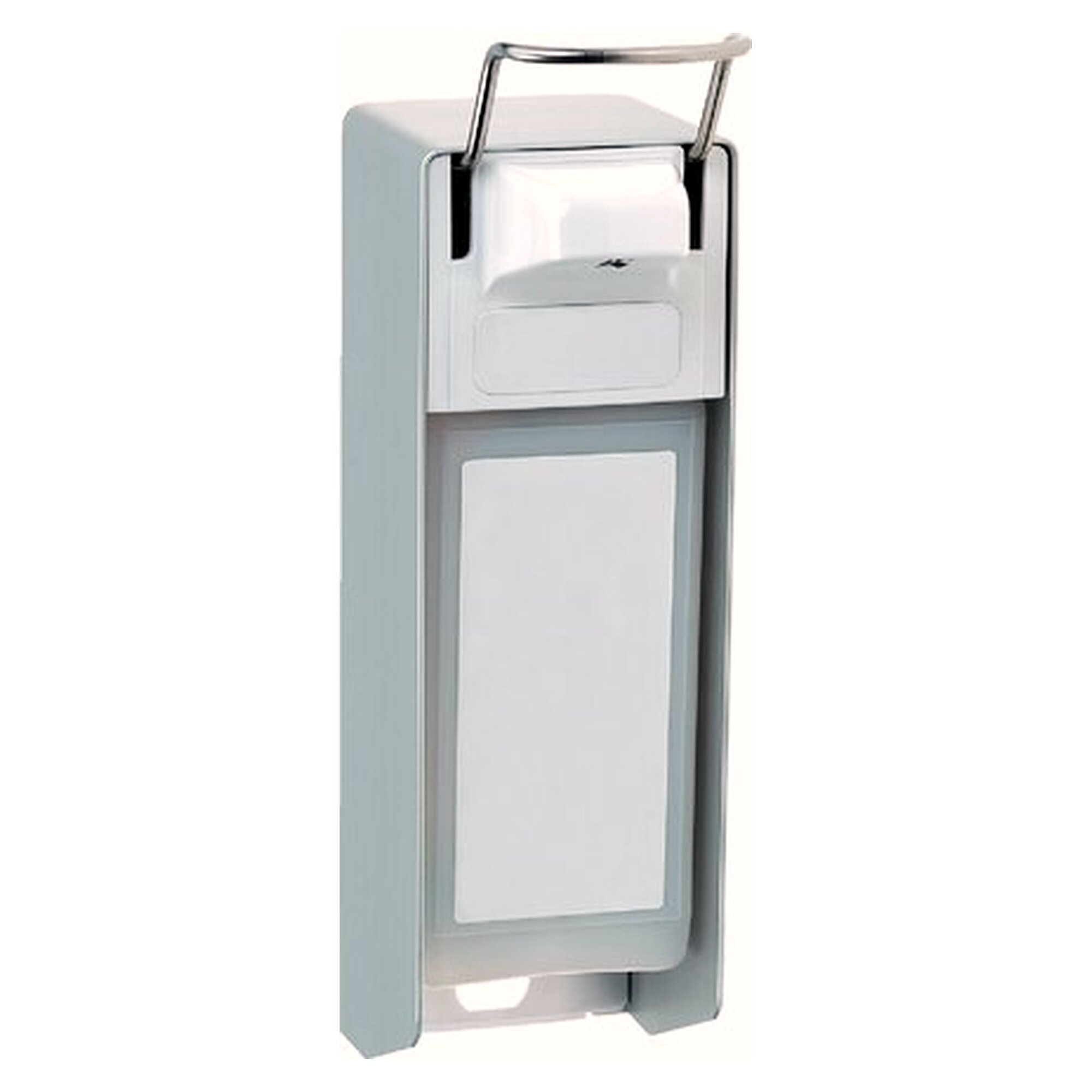 Spender (mit langem Ellenbogenhebel) für 1 l Euroflasche, Maße (B x H x T) 94 x 320 x 230 mm