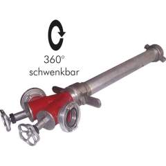 Standrohr drehbar mit Ventil, 2x 75-B (89mm Knagge)