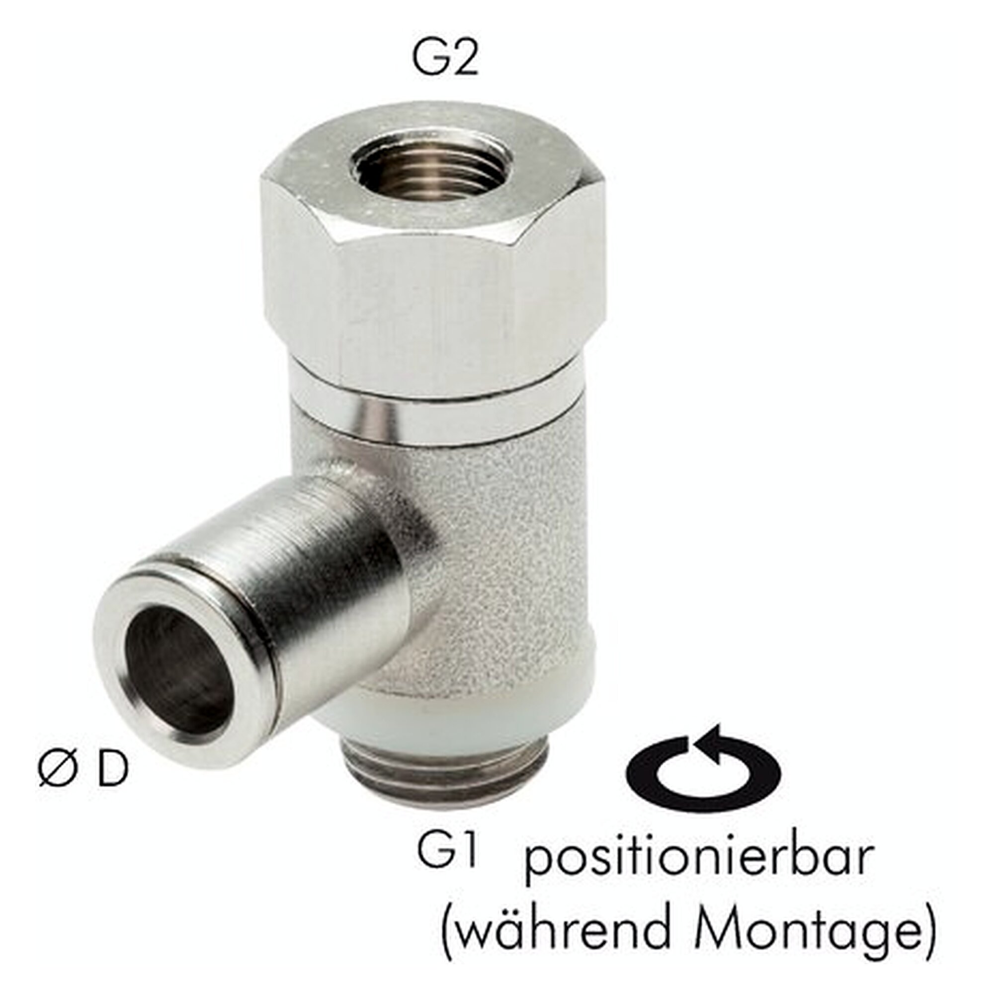 Stop fitting, without manual override, male thread G 1/4", nickel plated brass