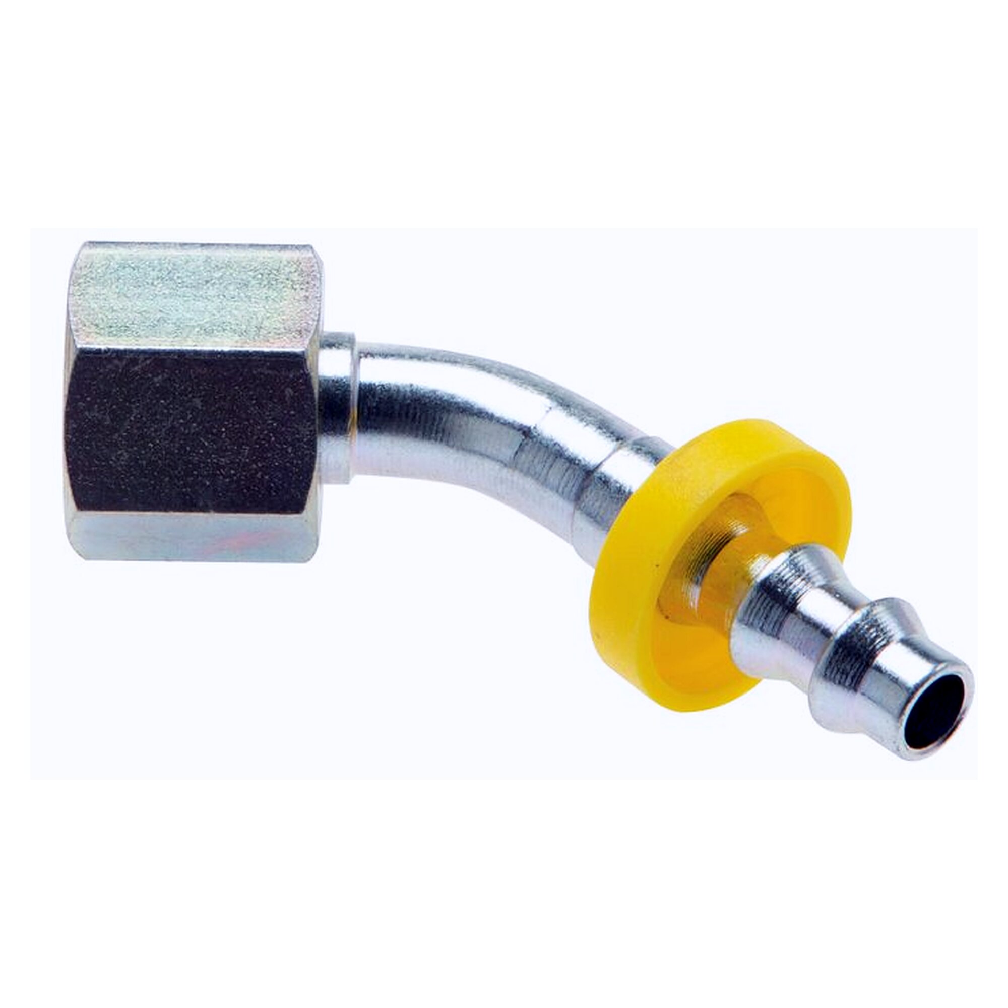 Push-in fitting, 45 degree design, thread G 1/4", hose bore 6.4 mm, zinc plated steel