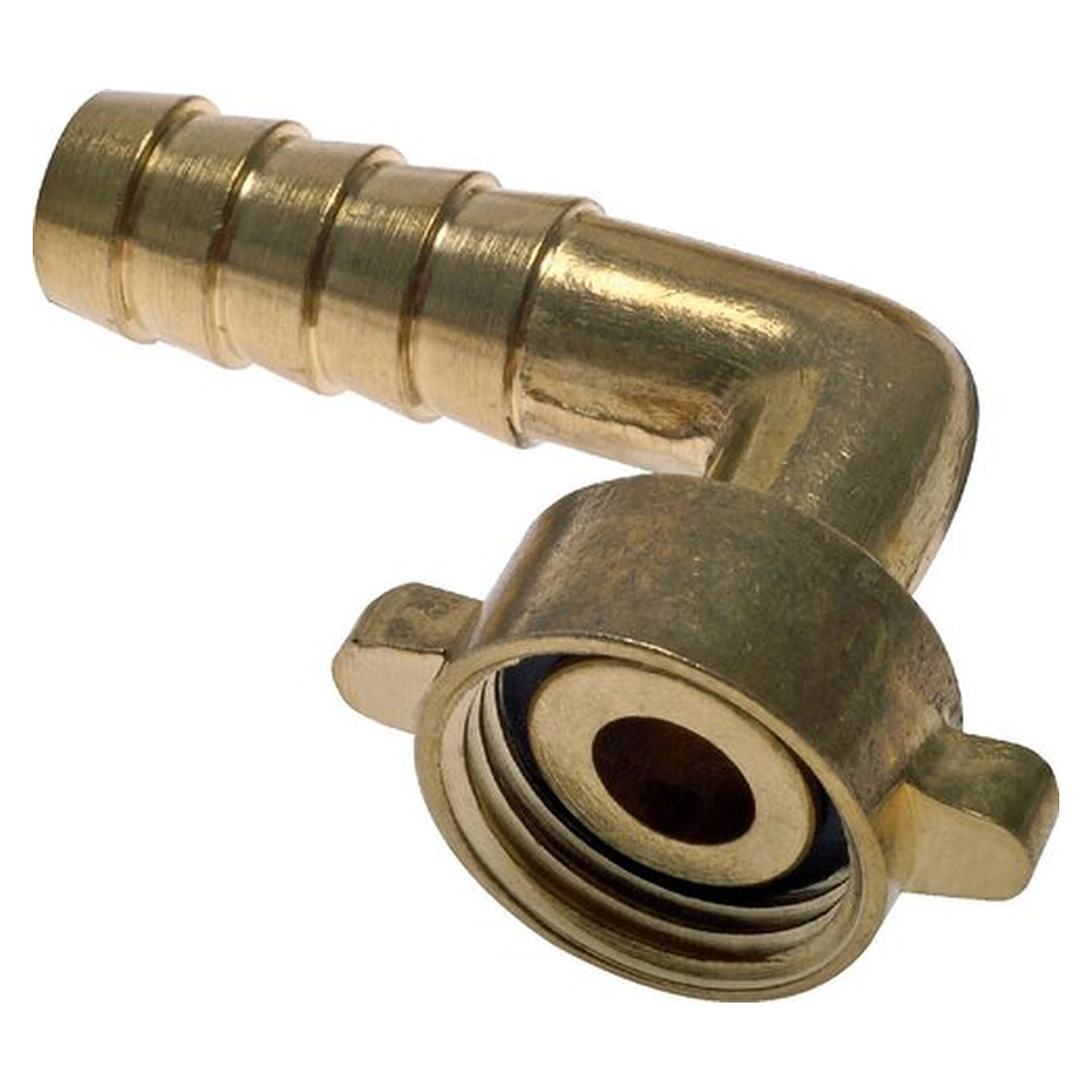 Schlauchtülle mit Überwurfmutter, Gewinde G 3/4", Schlauchanschluss 10 mm, Winkel 90°