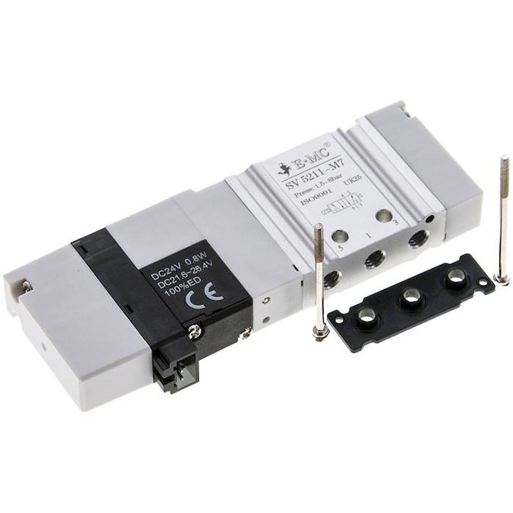 E.MC SV 5211-M7. Magnetventil für S1V, 5/2-Wege mit Luftfederrückstellung (monostabil)