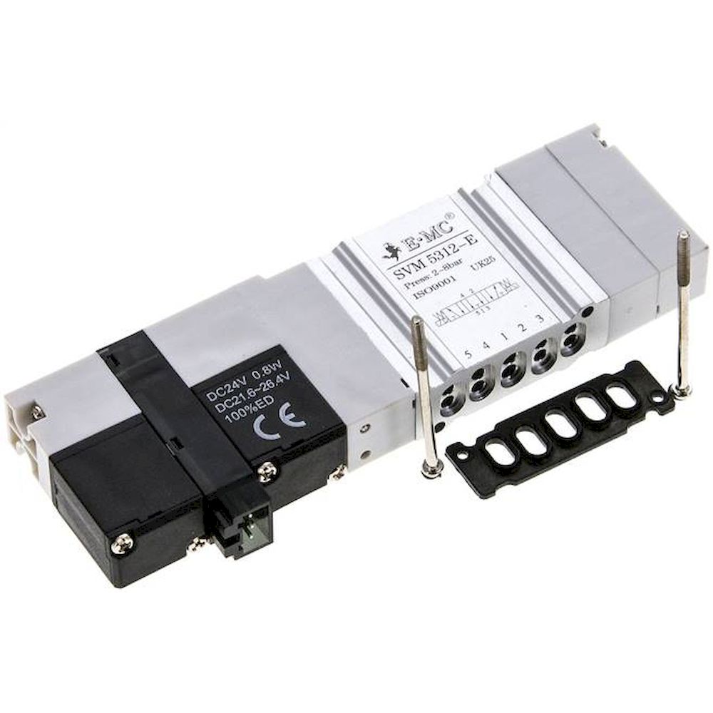 E.MC SVM 5312-E. Magnetventil für S1V, 5/3-Wege (Mittelstellung entlüftet)