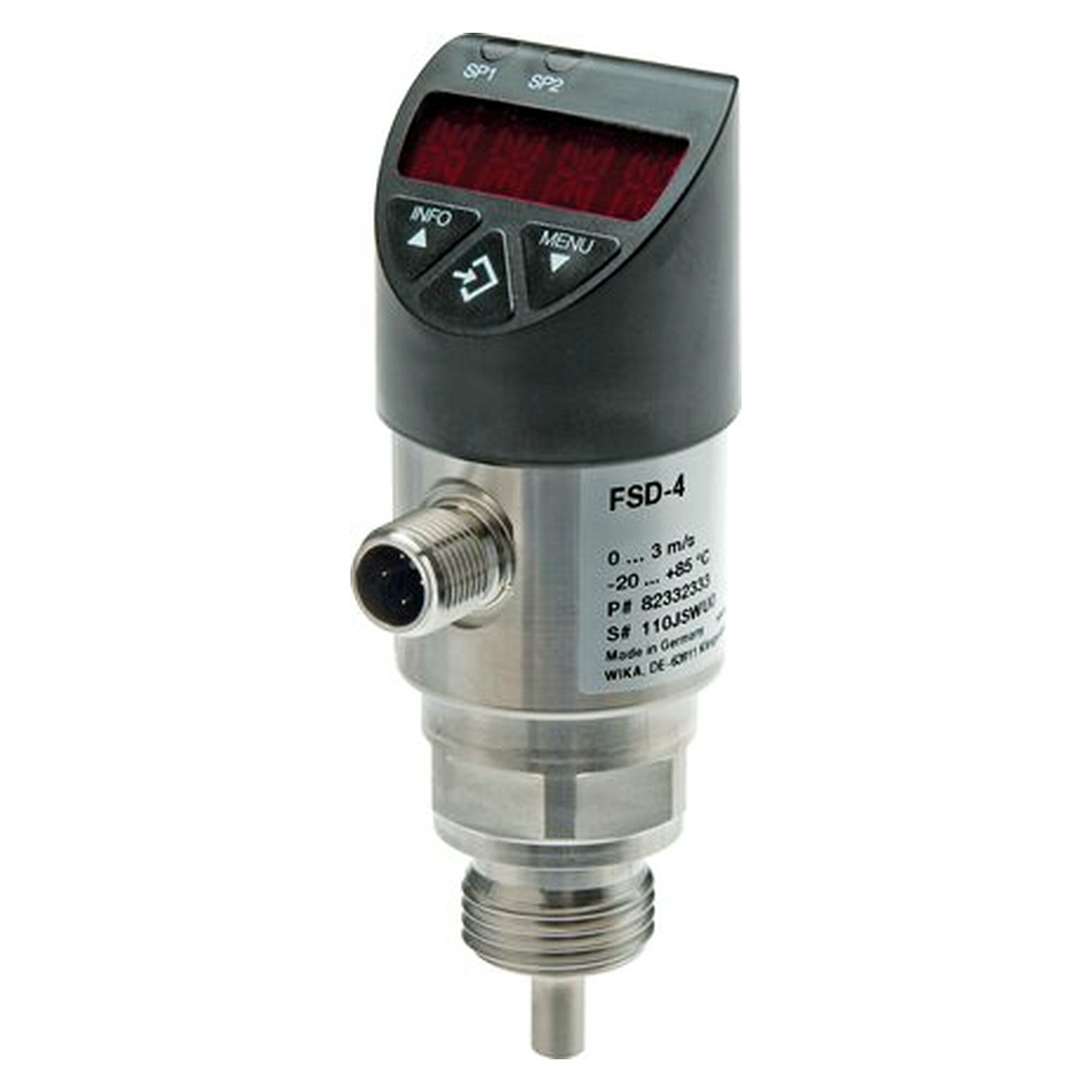 Durchflusswächter, 1.4301, Schutzart IP 67, Temperaturbereich -20 bis +85 °C