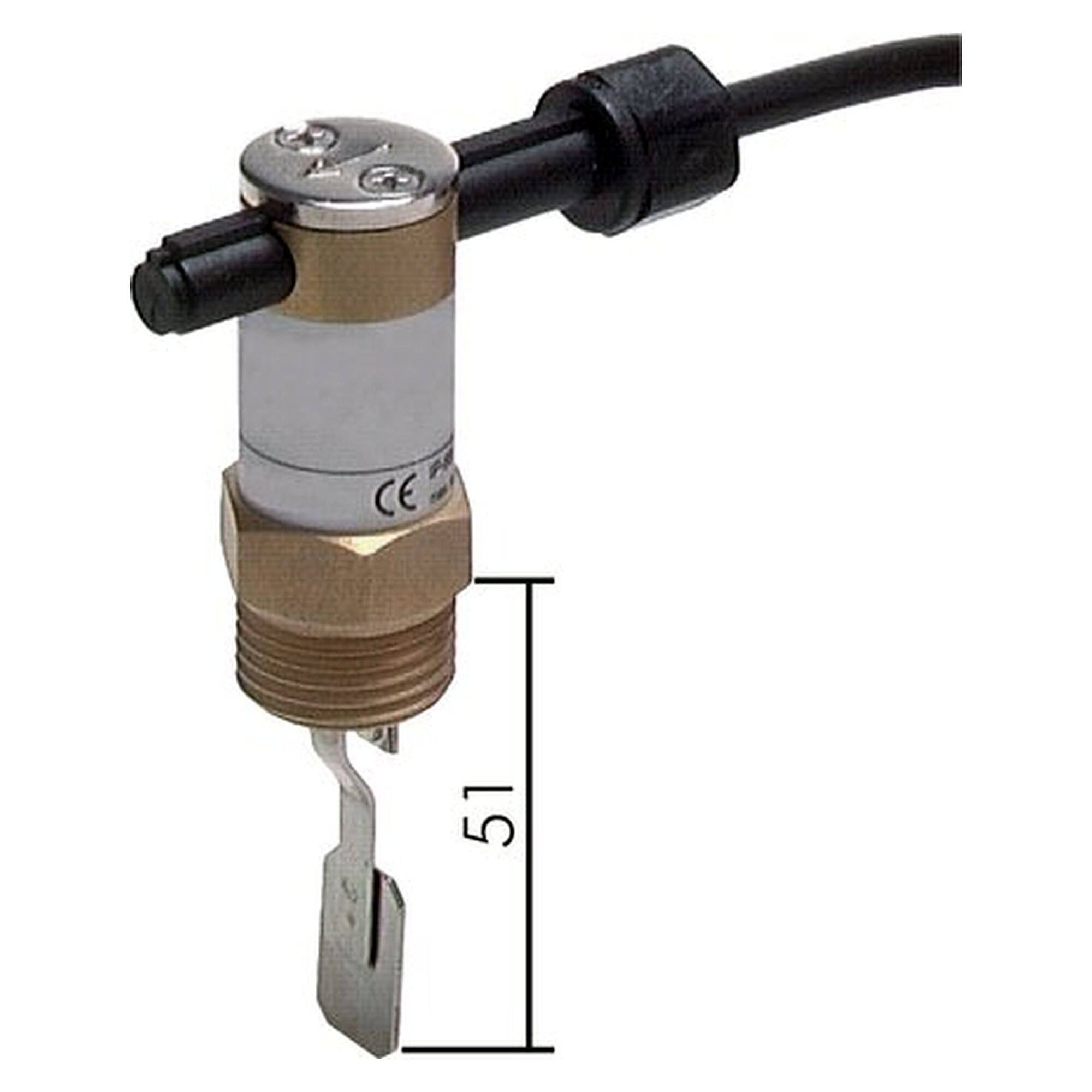 Flow monitor, G 1/2", 100 bar, brass, protection IP 65, male thread G 1/2"