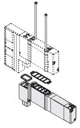 SMC SY50M-50-1A. SY5000, Spacer with Residual Pressure Release