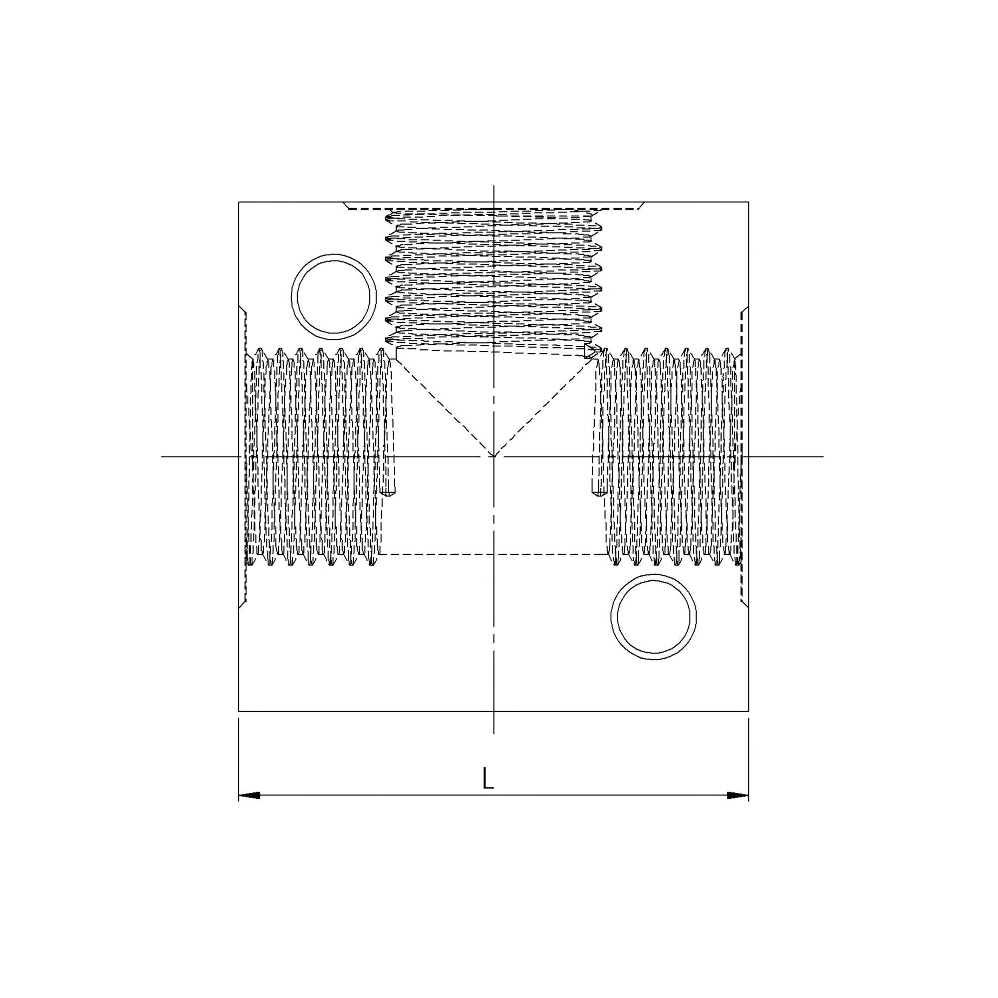 T-Verteiler, anflanschbar, G 1/8 Aluminium, SW 16 - Riegler 129676