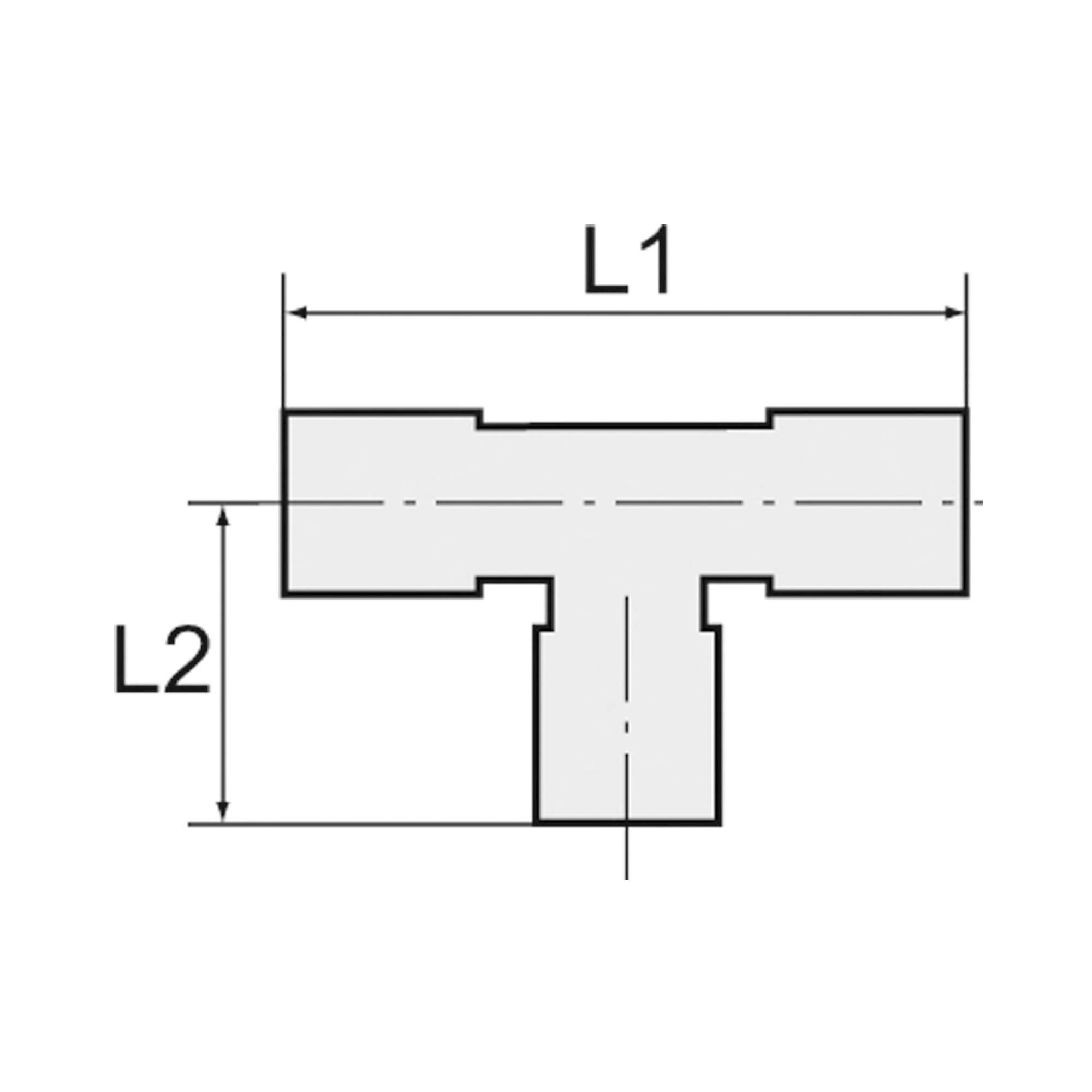 T-connection, Brass, »sharkbite«, for pipe exterior ø 15 mm - Riegler 117081