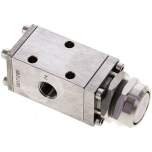 T-05-311-P-ESG. 3/2-way (NC/NO)-Pushbutton valve G 1/4", spring return