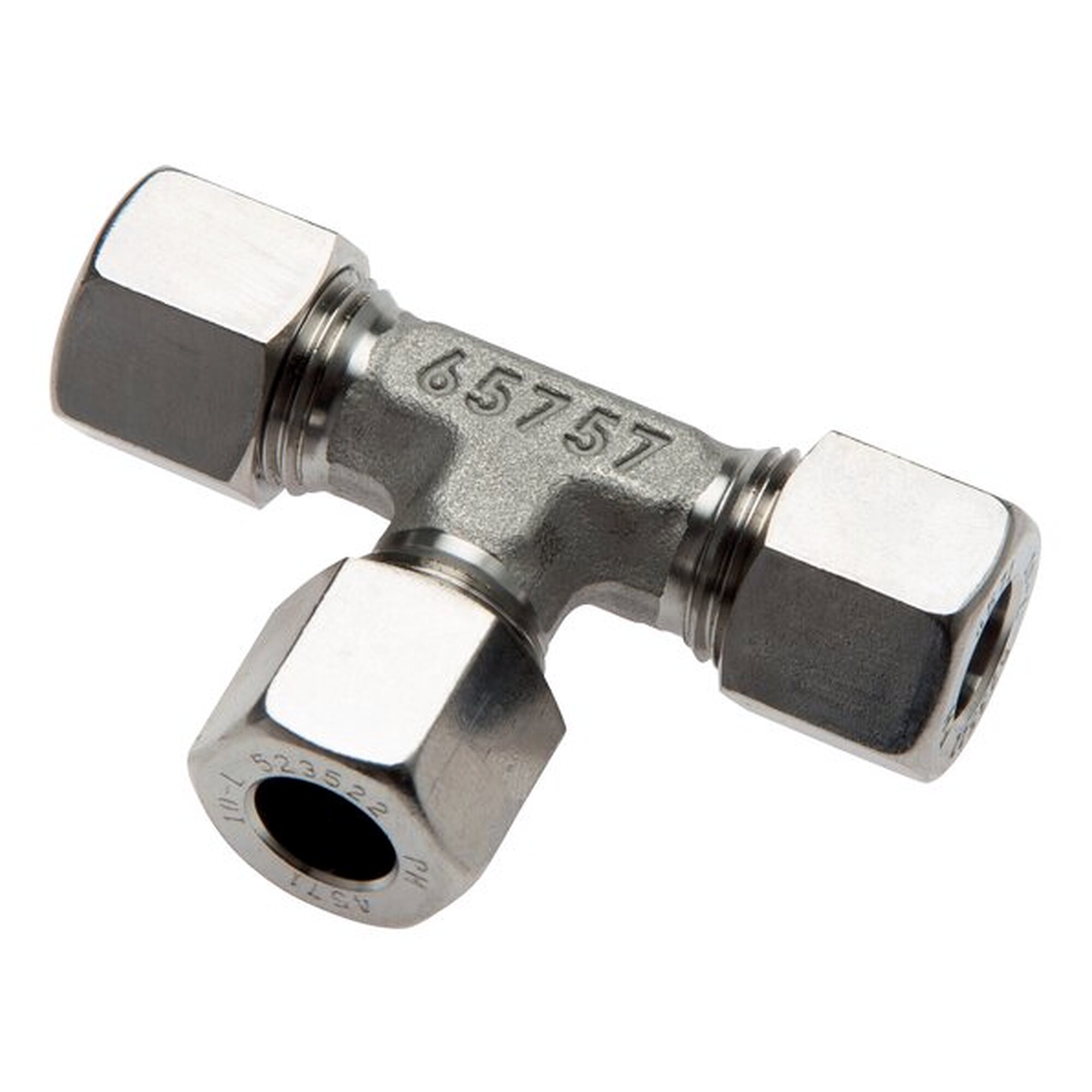 Tee coupling, tube 6 L, stainless steel 1.4571, working pressure 315 bar