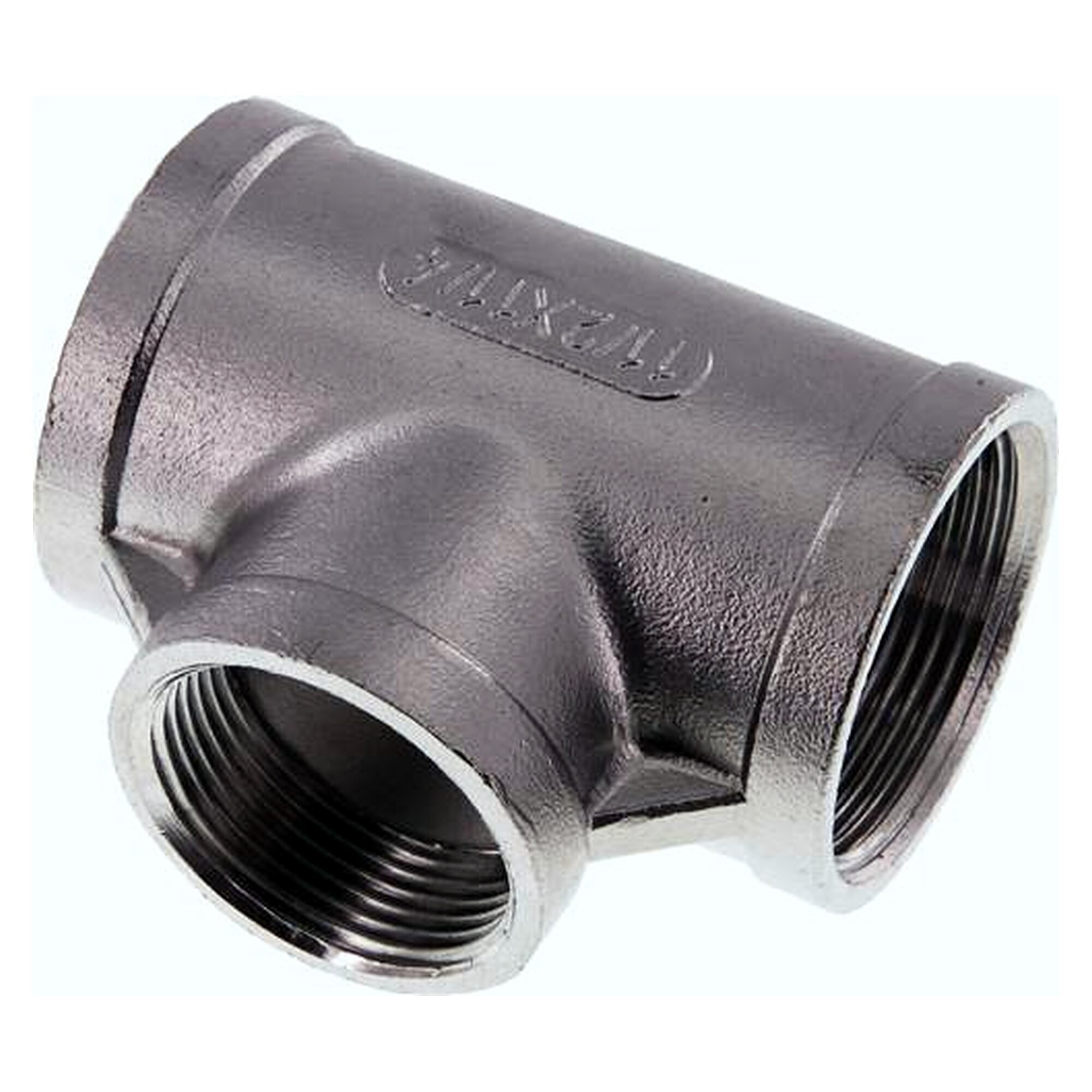 T-Stück, Gewinde Rp 1-1/2" auf zweites Gewinde Rp 1-1/4", PN 16 bar, Edelstahl 1.4408