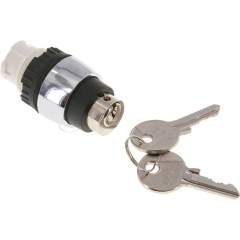 Airtec T-2214-R. Actuator attachment 22mm, Key-operated switch, 60° latching with 2 keys (simultaneous locking) (blac