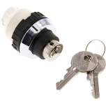 Airtec T-3014. Actuator attachment 30mm, Key-operated switch, 60° latching with 2 keys (simultaneous locking) (blac
